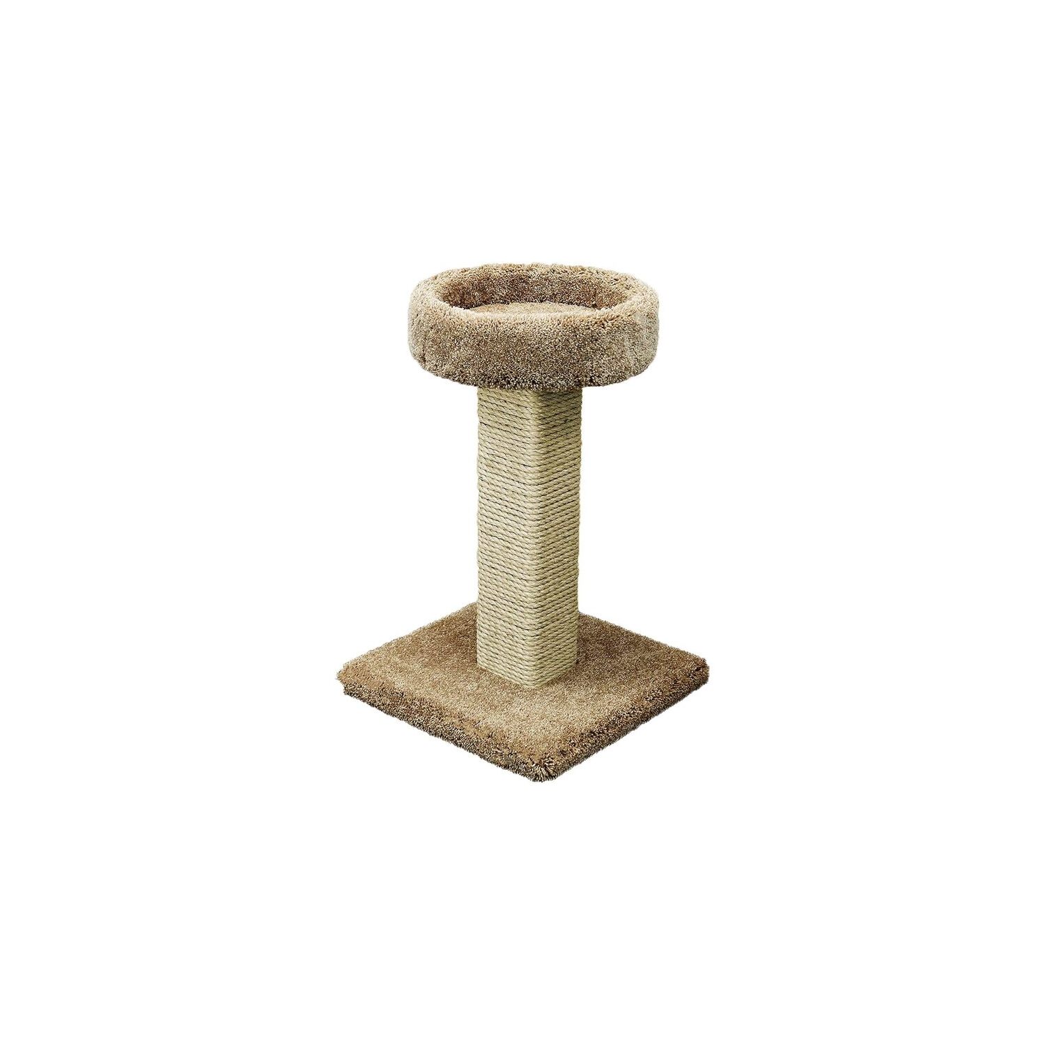 Cat Scratch Post with Bed - Elevated Cat Tree & Plush Perch