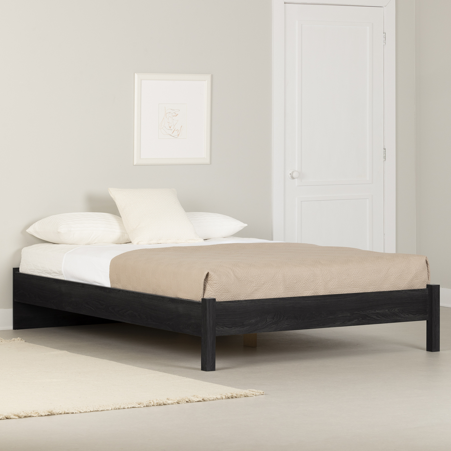 Suburban Soiree Master Bedroom Bed, Grey Finish, Adjustable Bed, Murphy Bed - 83.25 x 62.25 x 14.75 inches