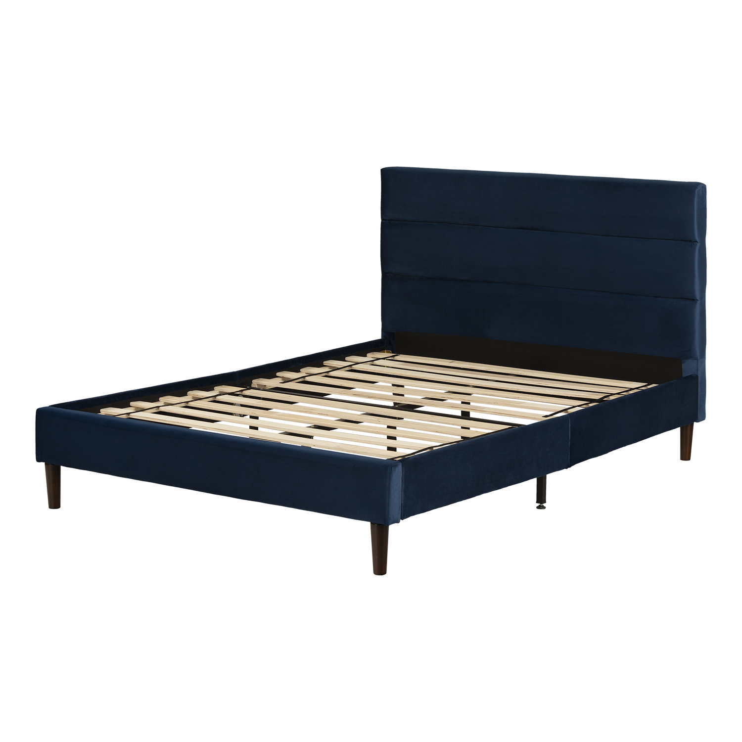 City Sleek Upholstered Complete Platform Bed, Queen SIze, Blue Finish, Platform bed, Adjustable Bed - 82 x 62.5 x 38.5 inches