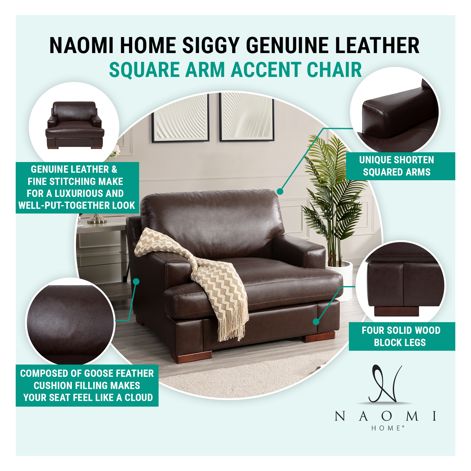 Siggy sofa and chair Espresso,Set of 3