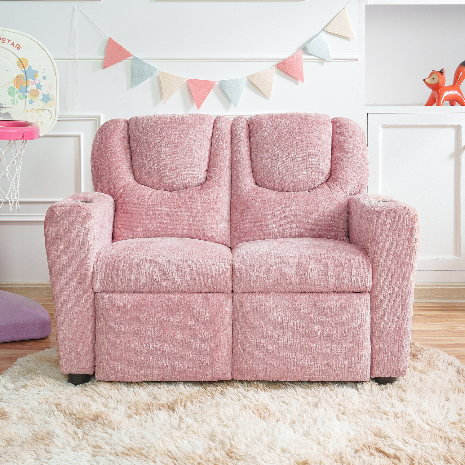 Color: Pink Fabric: Chenille Style: Loveseat