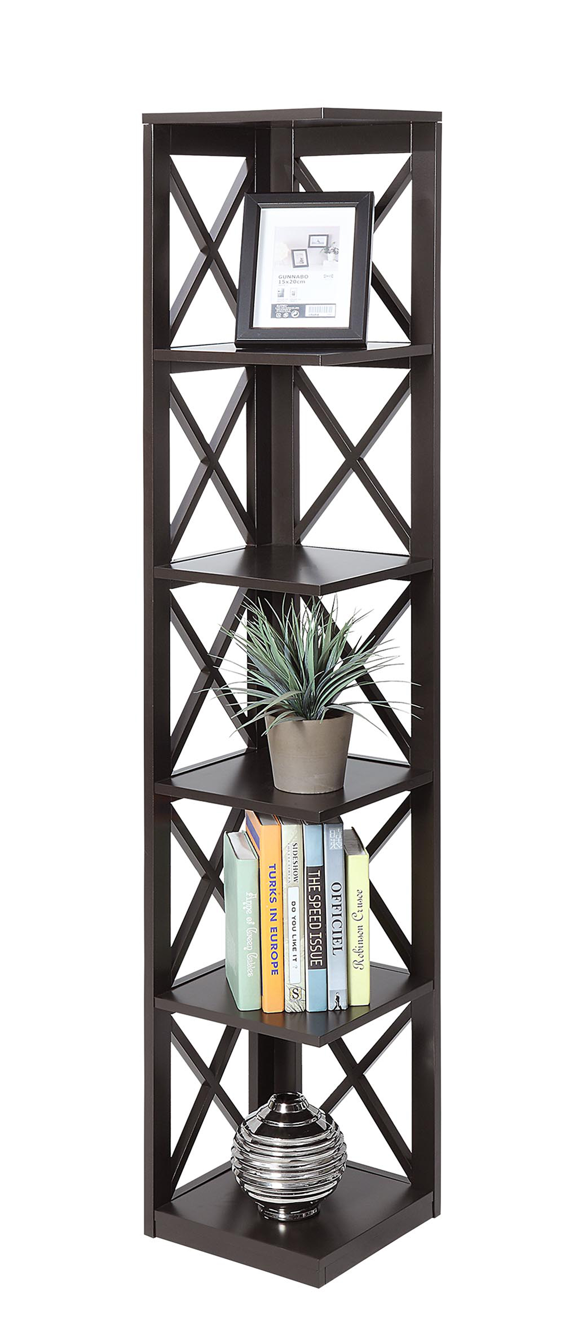 Convenience Concepts Oxford 5 Tier Corner Bookcase - From ...