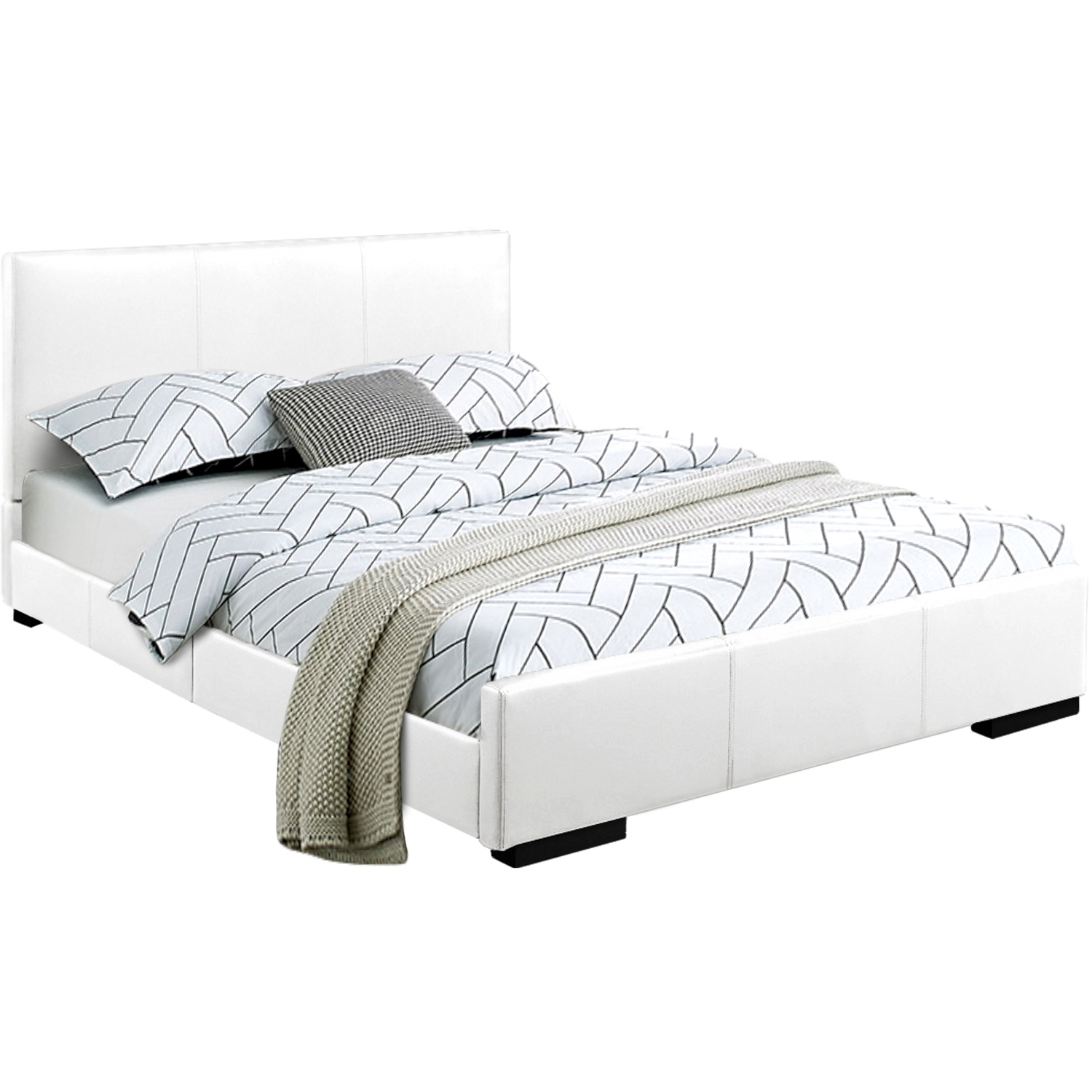 Urban Oasis King Solid Wood Platform Bed with Slatted Headboard and Sturdy No Box Spring Design