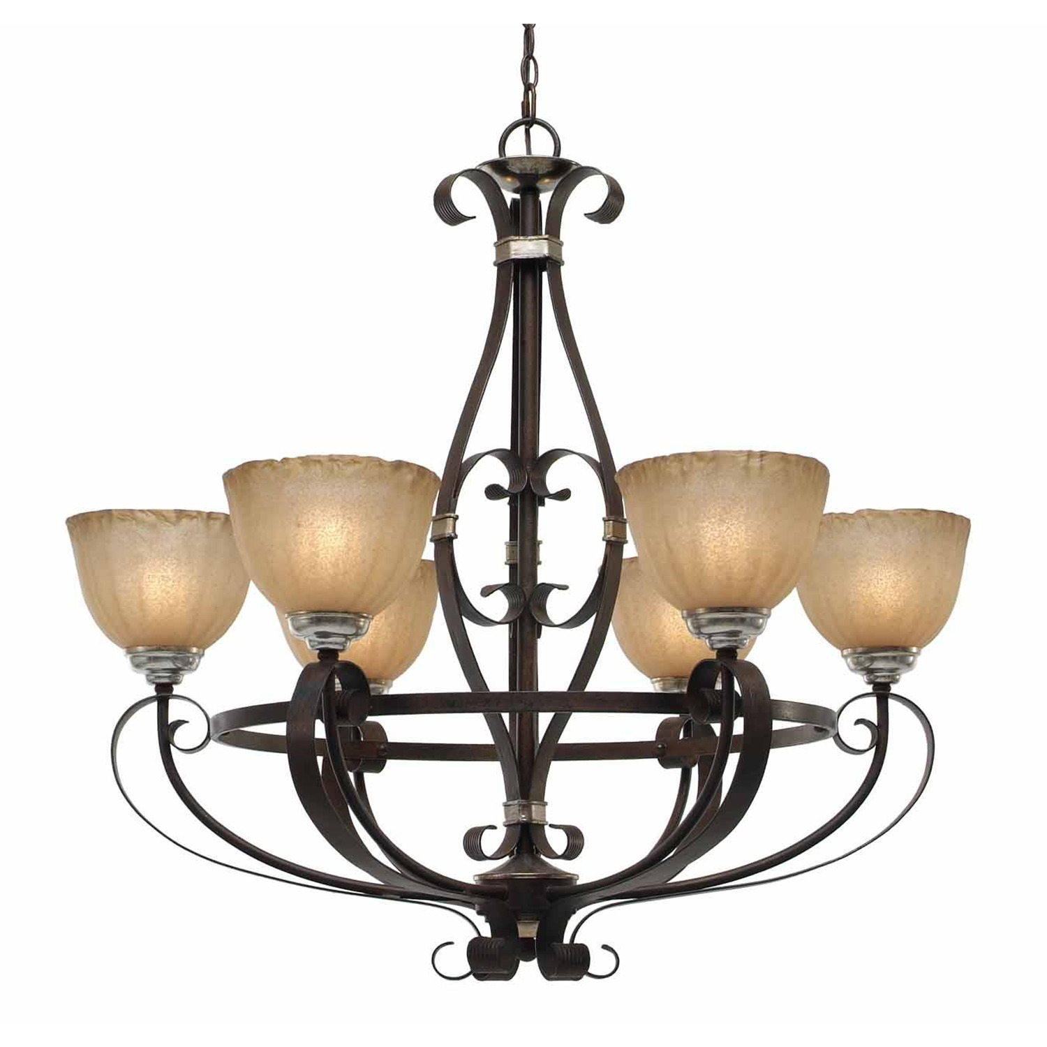 6 Light Chandelier with Tuscan Bronze Finish