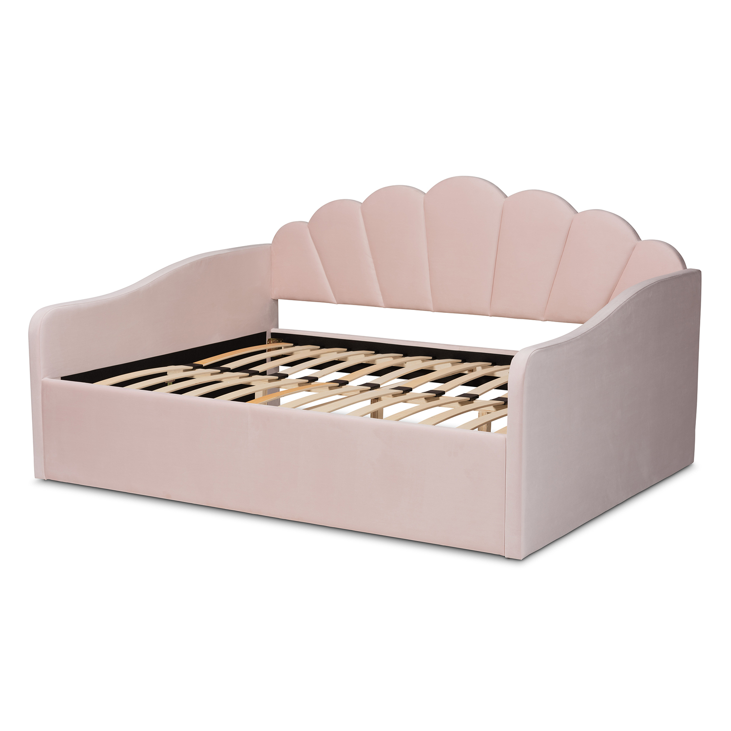 Baxton Studio Timila Modern and Contemporary Light Pink Velvet Fabric Upholstere