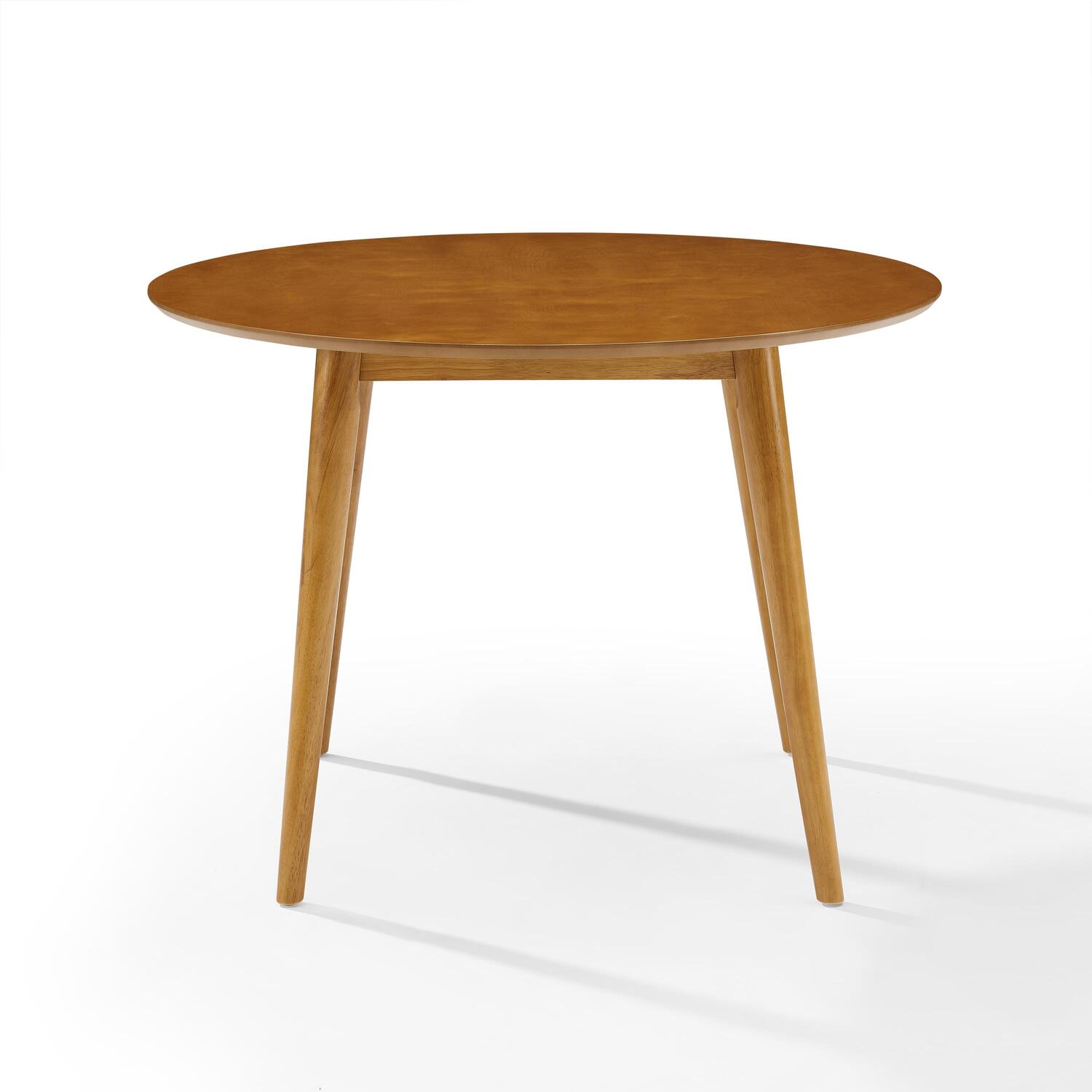 Suburban Sophistication Round Dining Table Acorn, Tapered Legs, Fixed Round Table Top - 41.25
