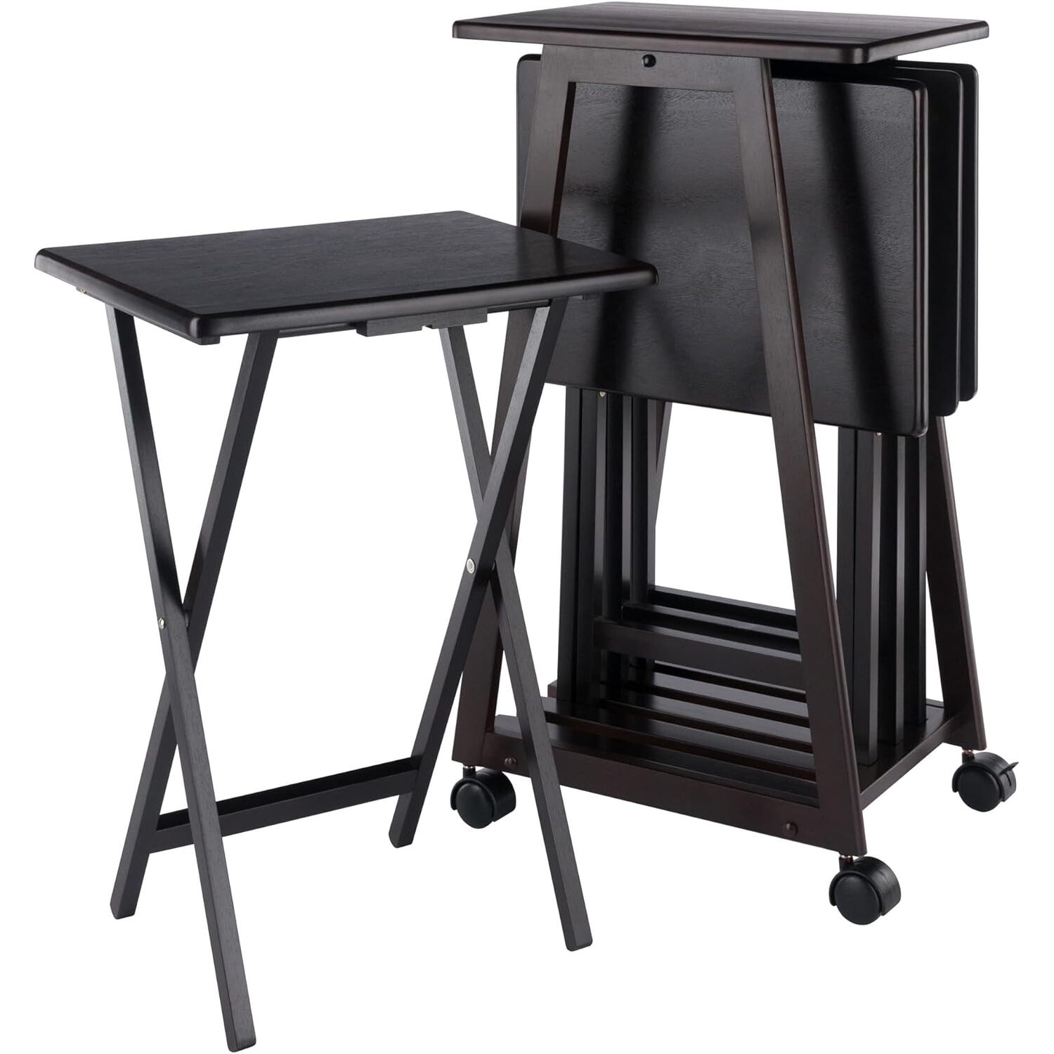 HomeStock Lakefront Luxury 5-Pc Snack Table Set, Coffee Finish