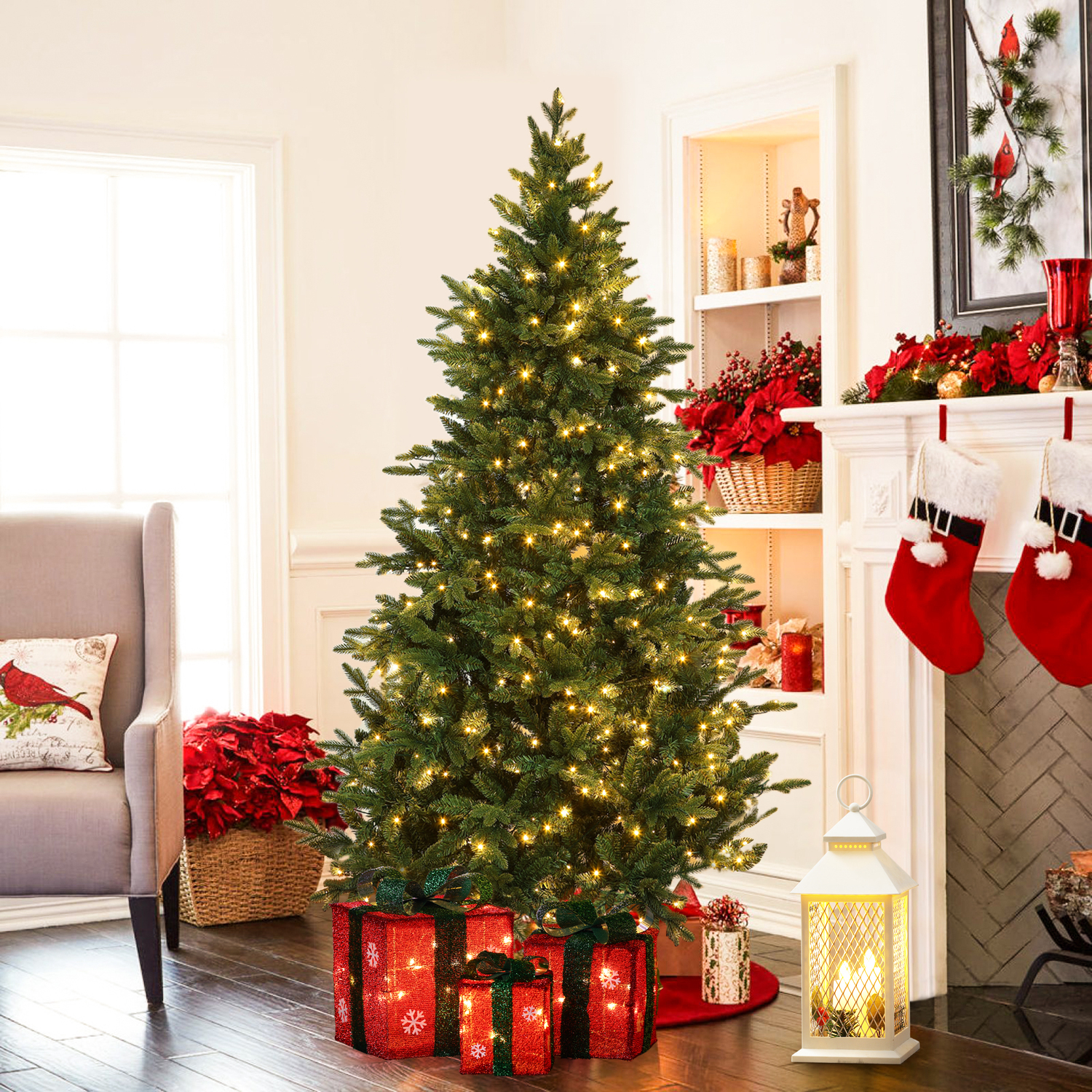 Coastal Charm 7Ft Pre-Lit Artificial Full Fir Christmas Tree