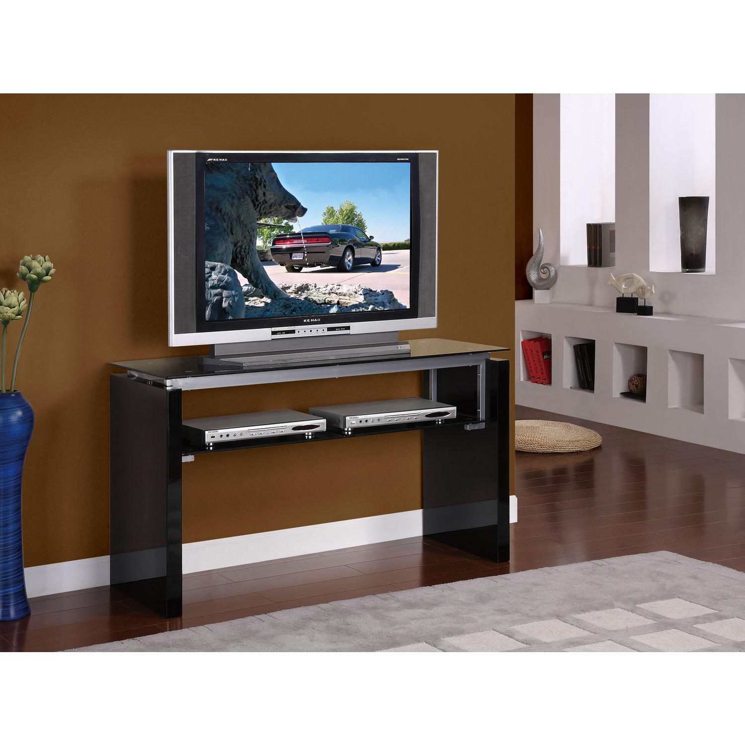 Open Tv Stand Probrainsorg - Gloss Black Open Console Tv Stand open tv stand probrainsorg - gloss black open console tv stand