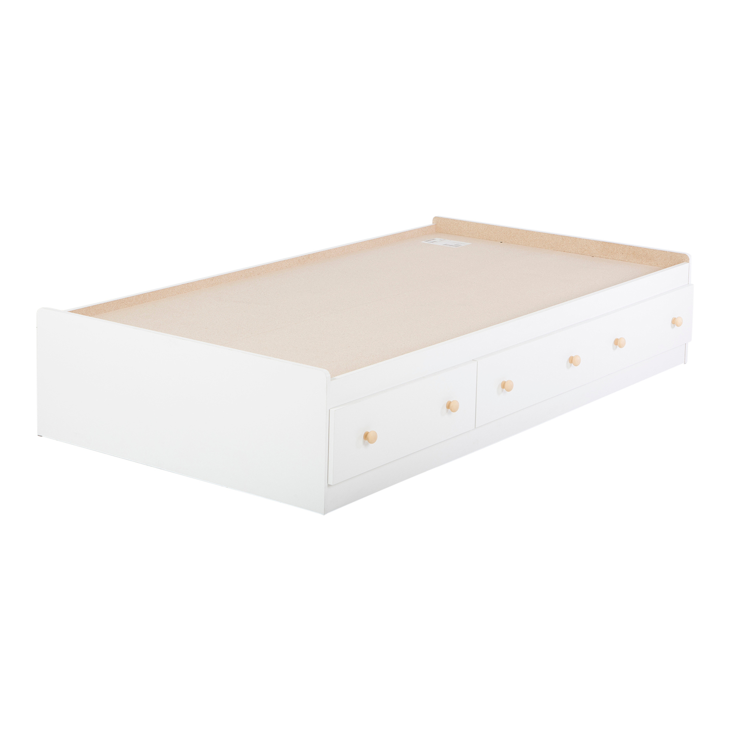 Artisanal Artistry Mates Bed with 3 Drawers, Twin, Pure White, Murphy Bed, Adjustable Bed - 76.5