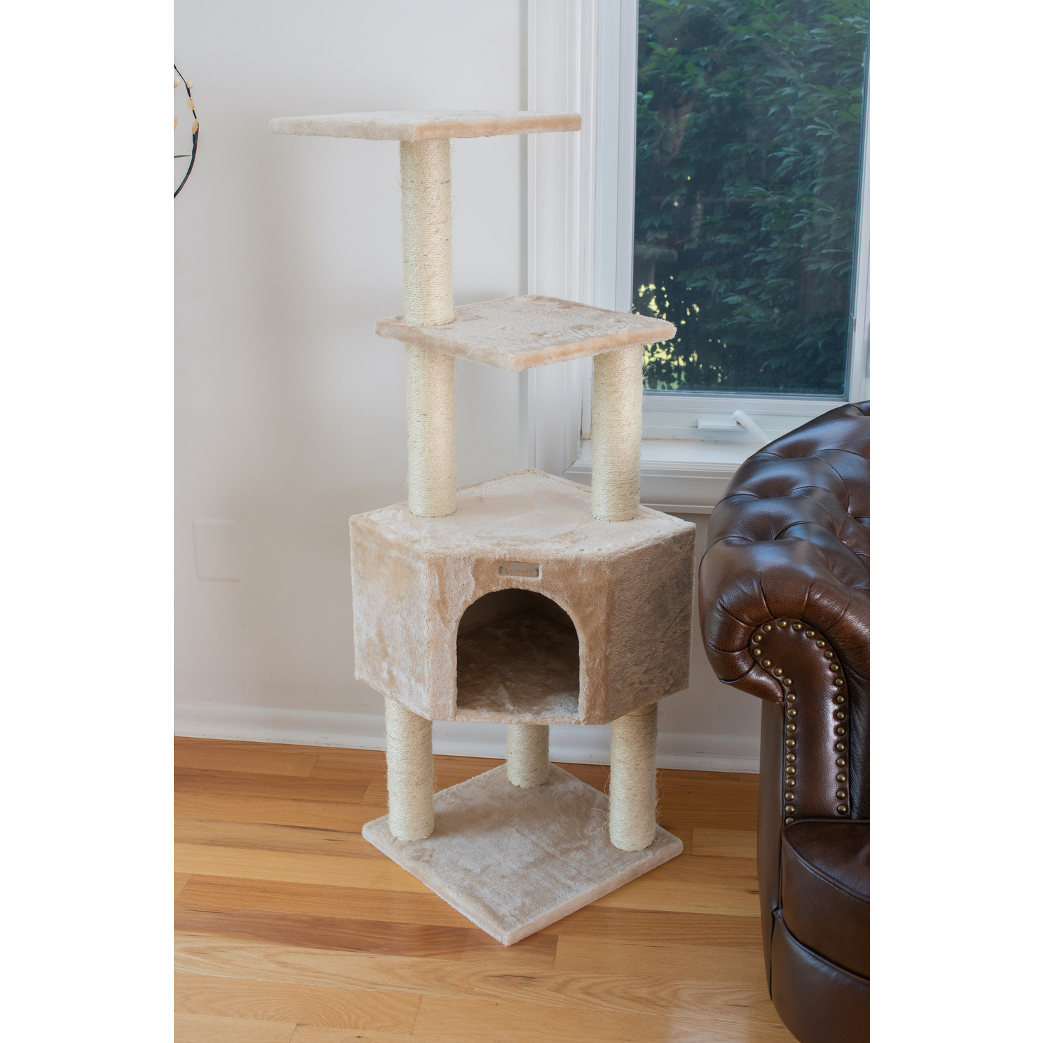 Cat Tree Condo - Modern Cat Tower with Sisal PostPlush Bed - 48