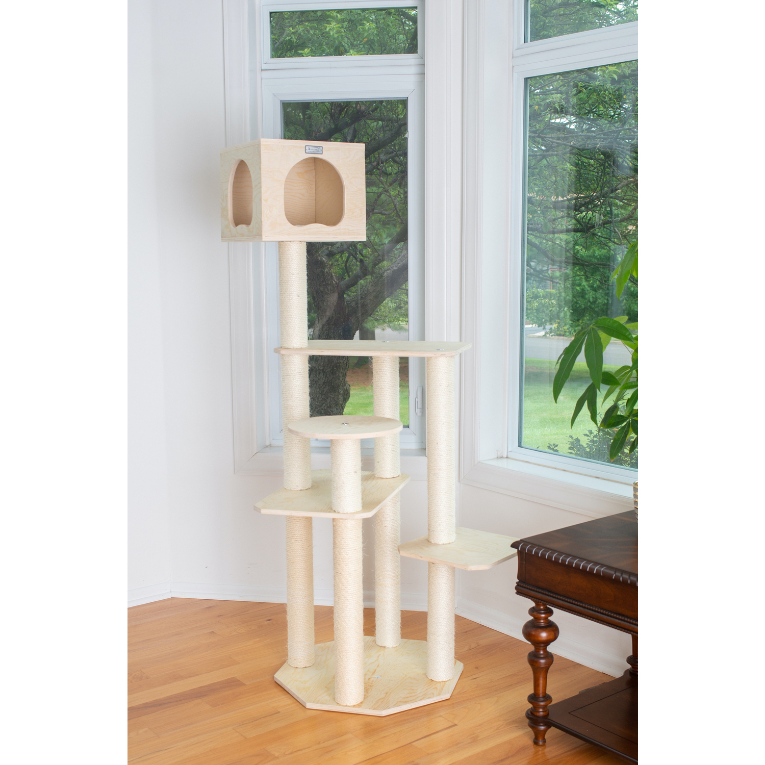 Rustic Ranch Scots Pine Cat Tree with 5 Levels & Perch - 36