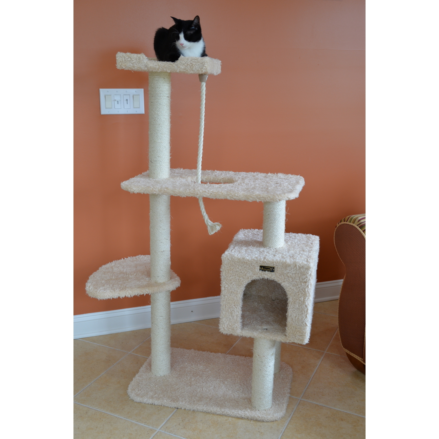 Cat Tree - Beige Faux Fur - 40