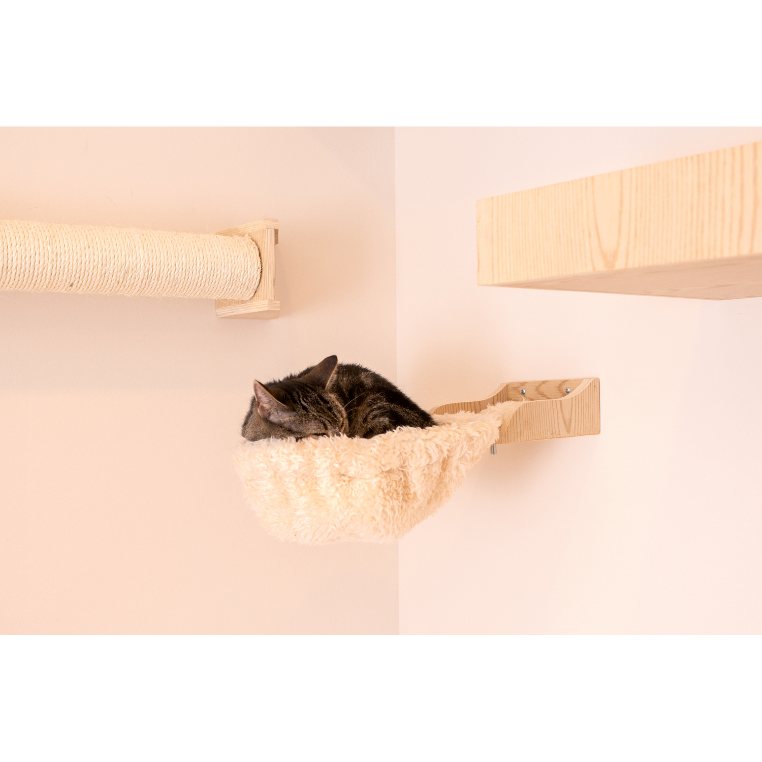 Wall Cat Tree - Condo & Perch - Solid Poplar Wood - 14