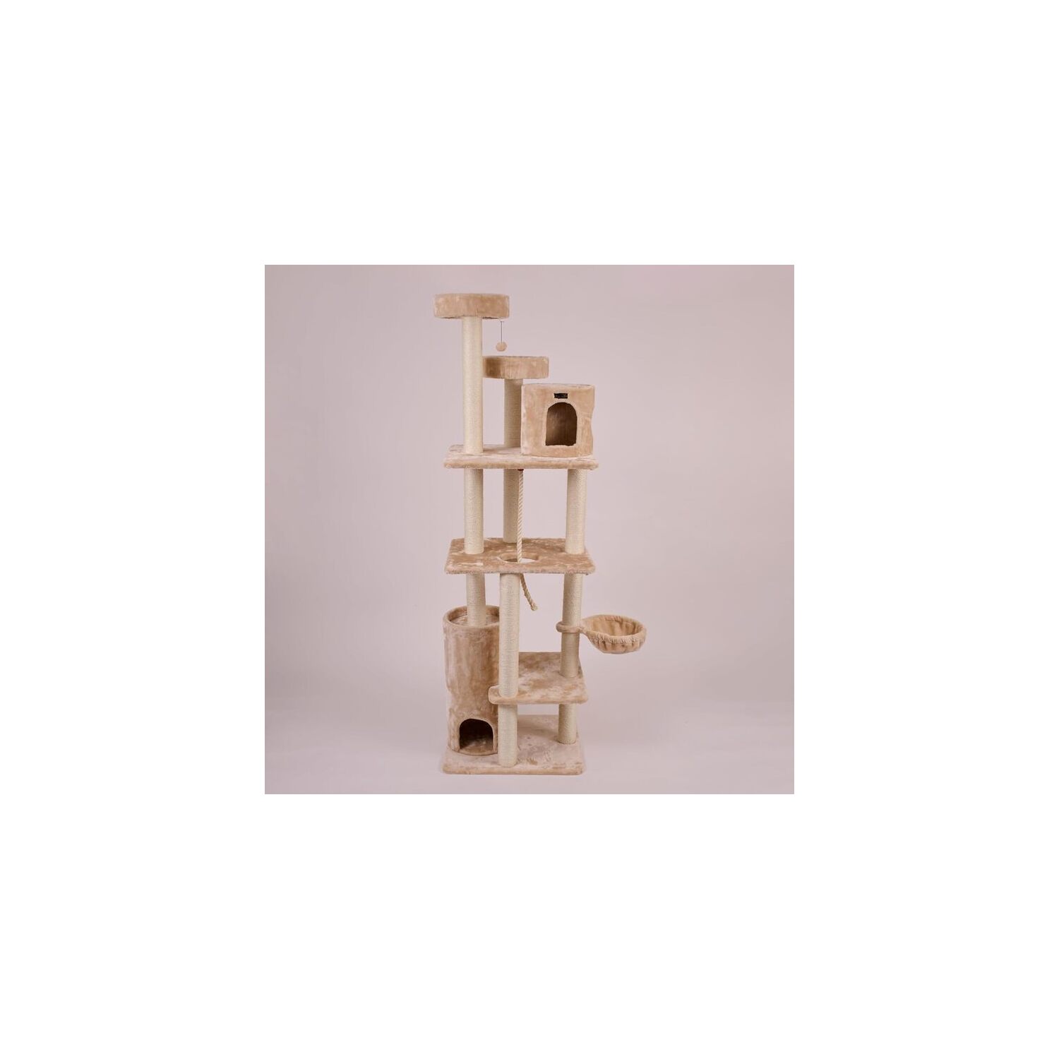 Cat Tree - 8-Level Tower with Perches & Hideaways - Plush Cat Mansion for Multi-Cat Homes