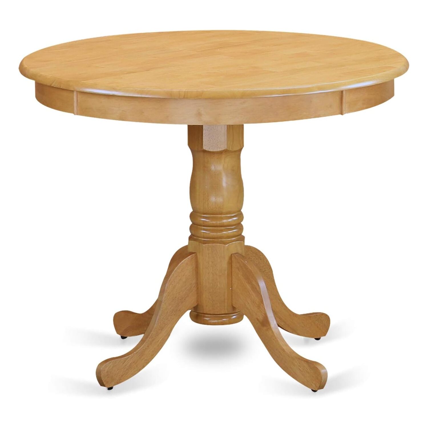 HomeStock 5 Piece Modern Dining Table Set Includes a Round Kitchen Table with Pedestal and 4 Dining Chairs, 36x36 Inch,Oak