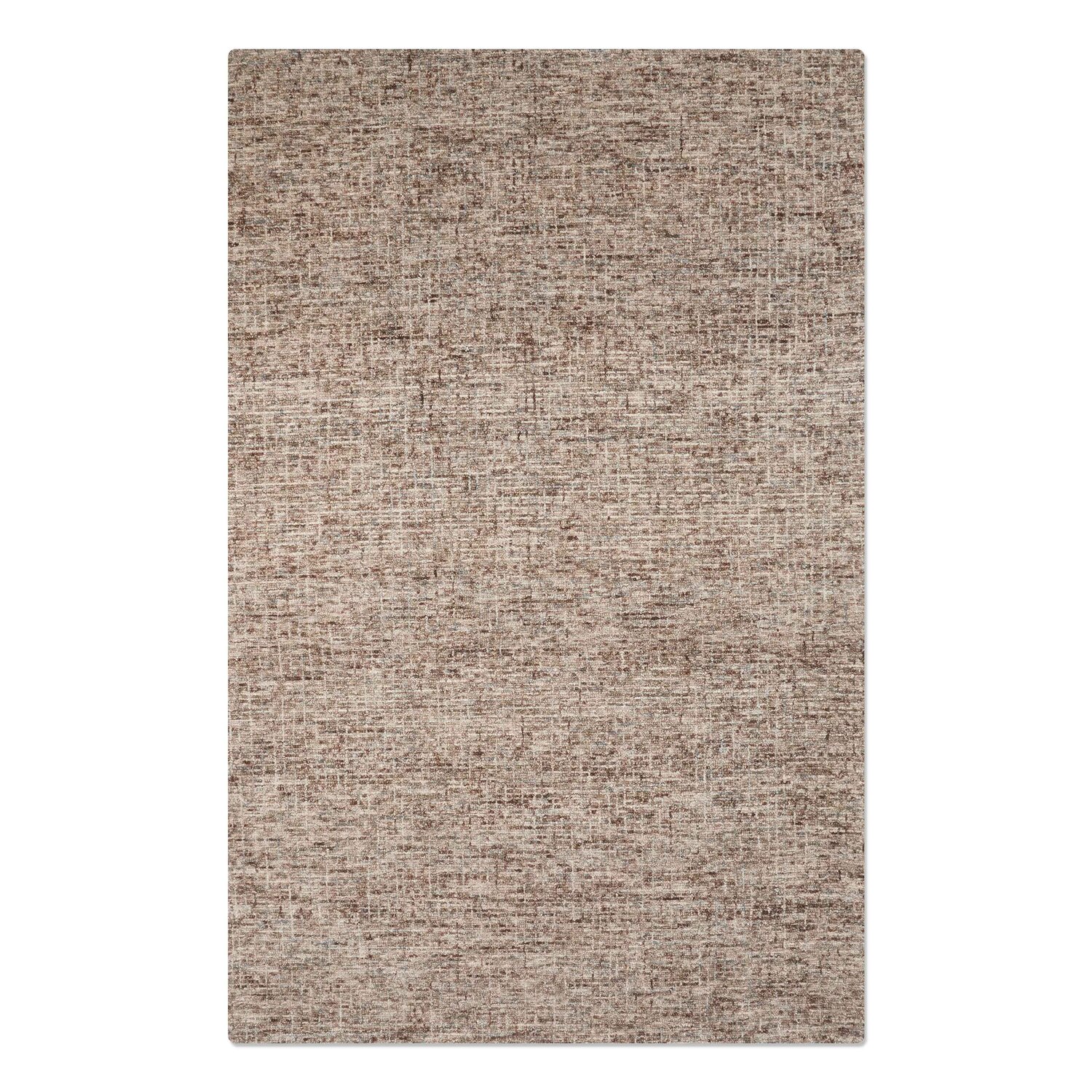 Hand Tufted Wool 6'x9' Area Rug Solid Beige Brown