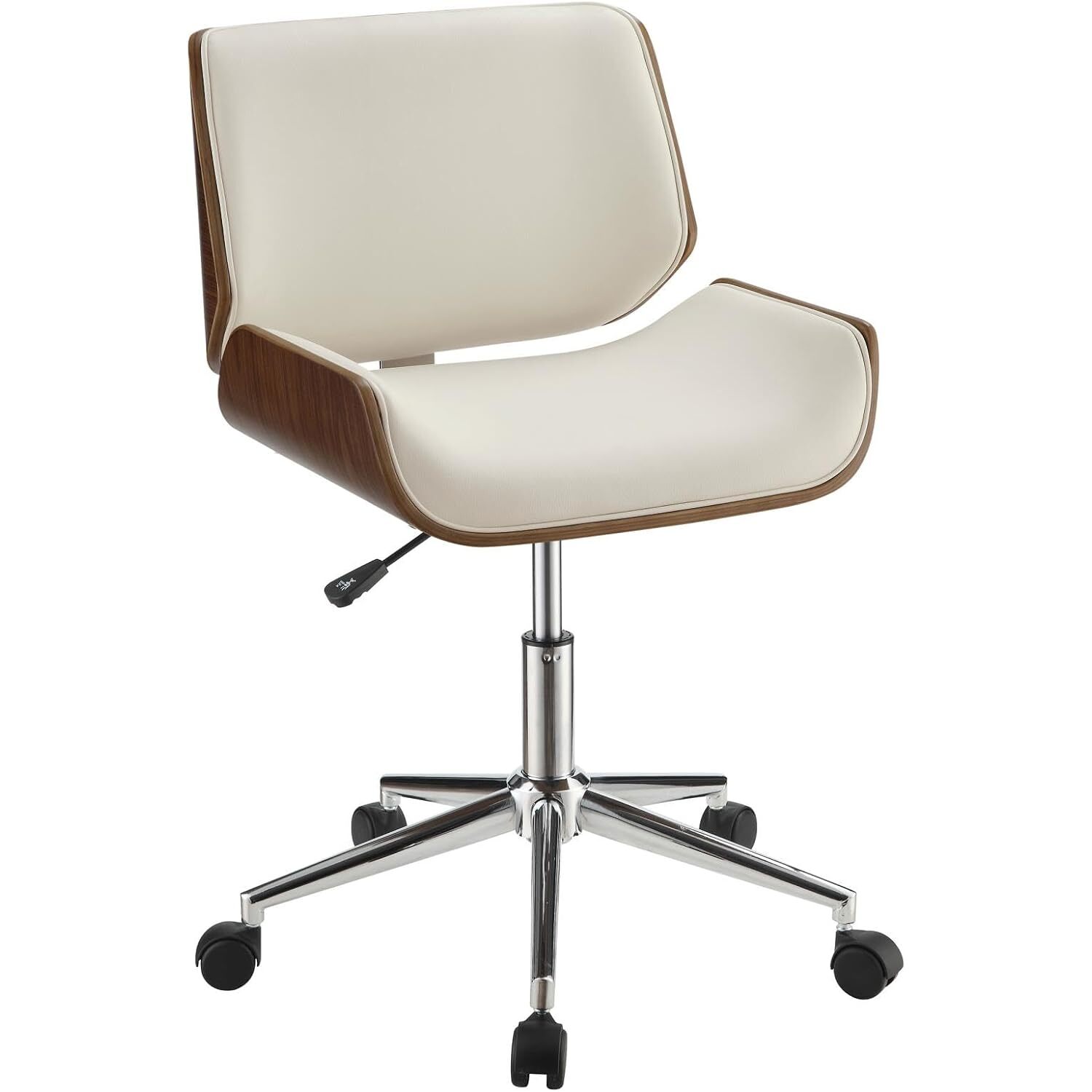 Office Chair - Height Adjustable Desk Chair - Retro Style Leatherette Seating