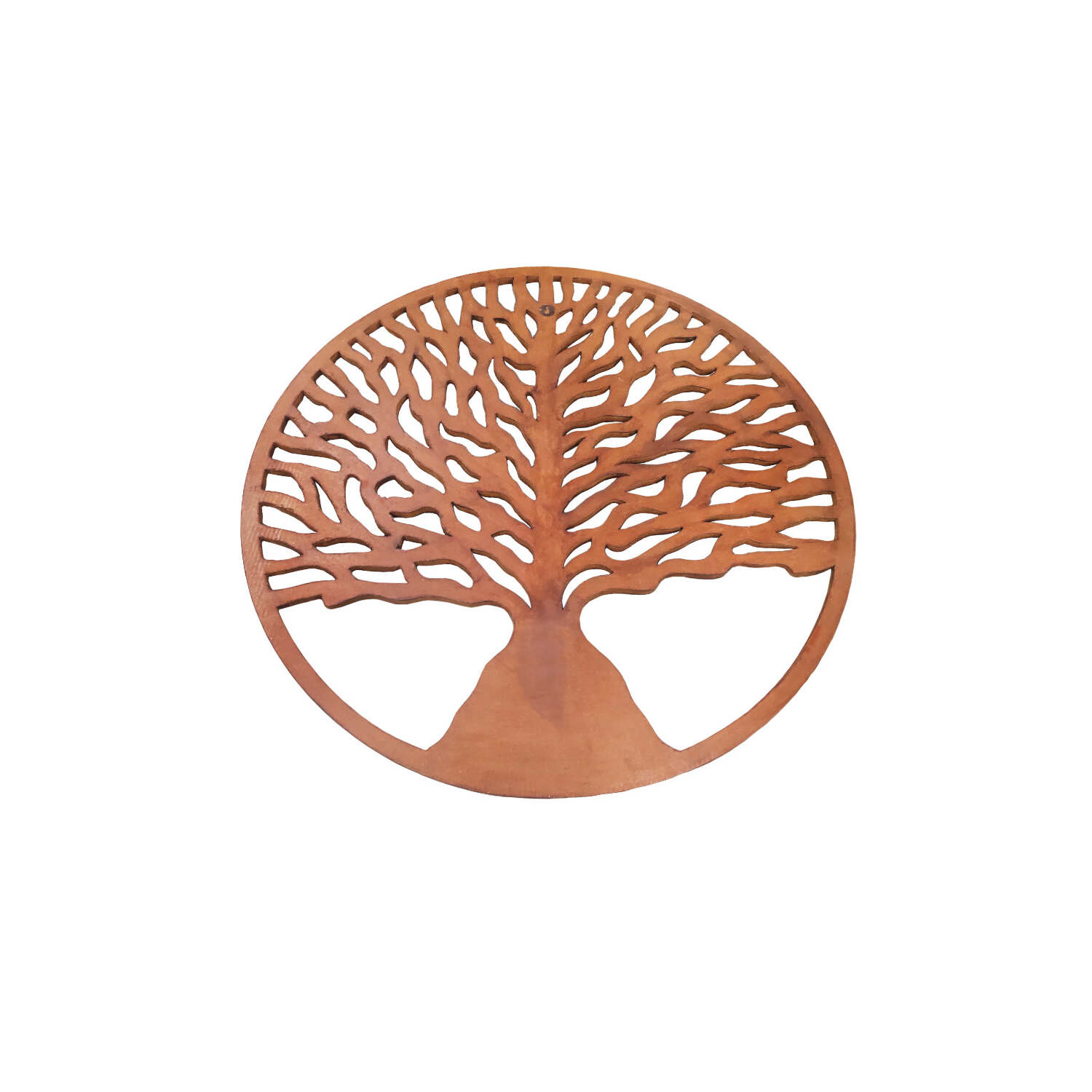 Handmade Wood Eco-Friendly Tranditional Round Medium Polish Hanging Wall Decor