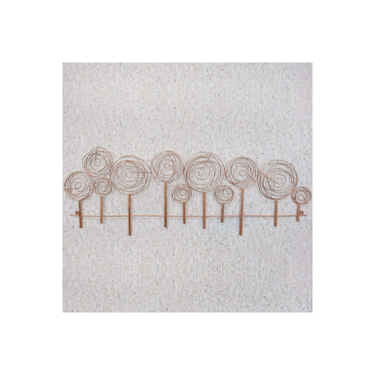 Handmade 100% Iron Geometric Pattern Copper Multicolor 55 x 19.5 Inches Metal Wall Decor