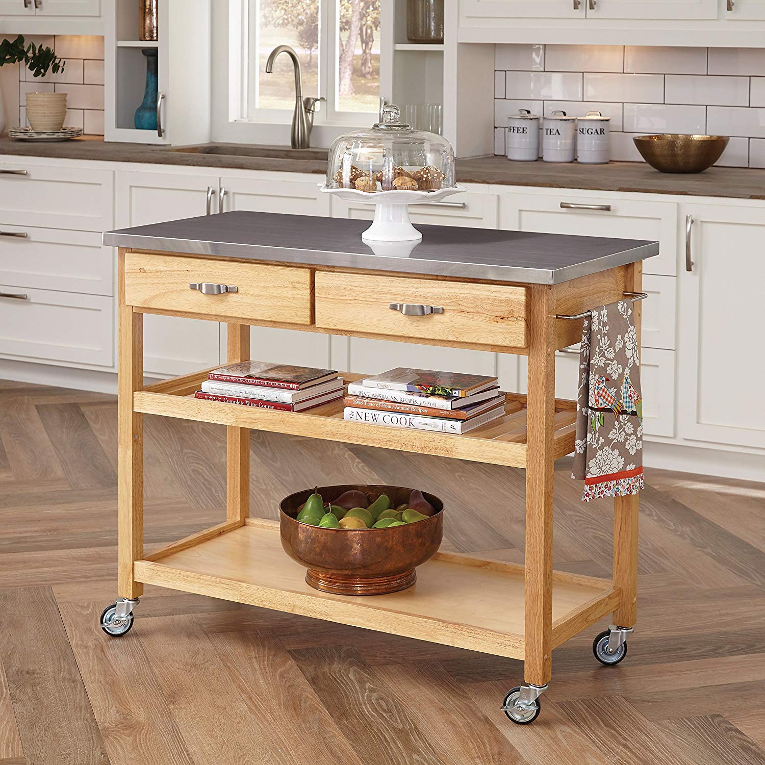 Home Styles Kitchen Cart With Stainless Steel Top 296 0200
