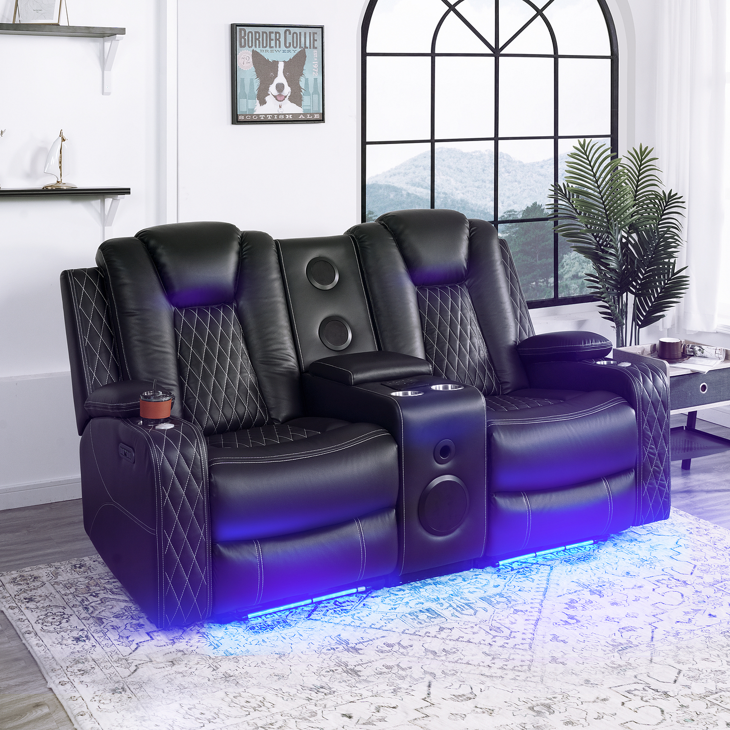 Chicago Combo by Naomi Home Black,Premium Sofa & Loveseat