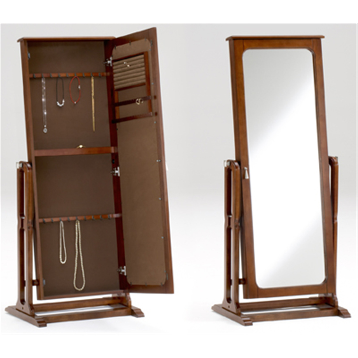 Armoire With Mirror 7003 Cherry Jewelry Armoire Mirror