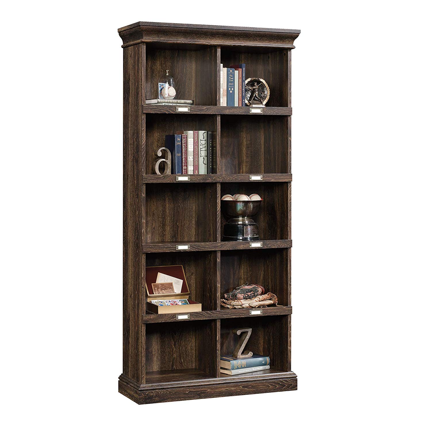 Sauder Barrister Lane Tall Bookcase, Iron Oak Finish 206.4400