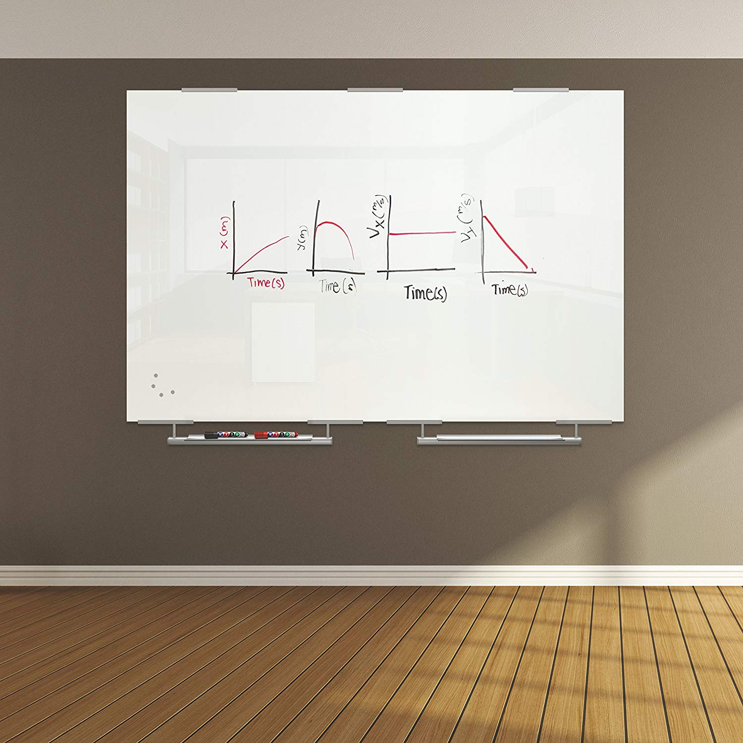 Visionary Glass Dry Erase Whiteboard with Exo Tray System