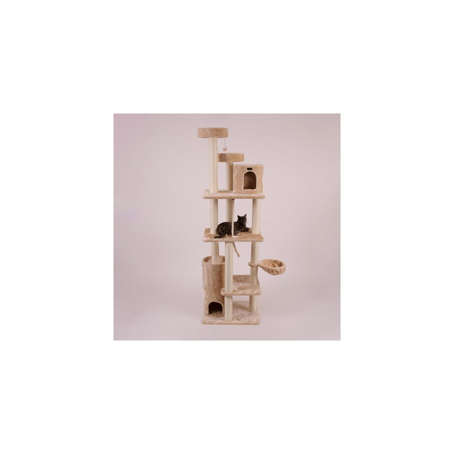 Cat Tree - 8-Level Tower with Perches & Hideaways - Plush Cat Mansion for Multi-Cat Homes