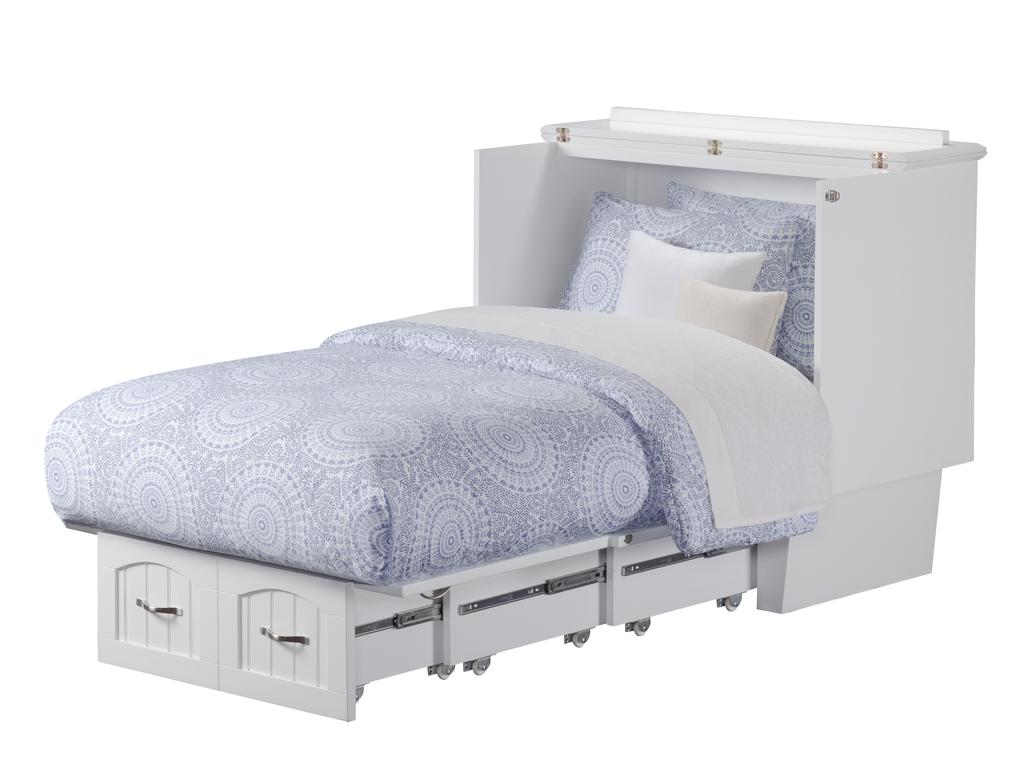 Atlantic Furniture Nantucket Murphy Bed Chest Twin in White with