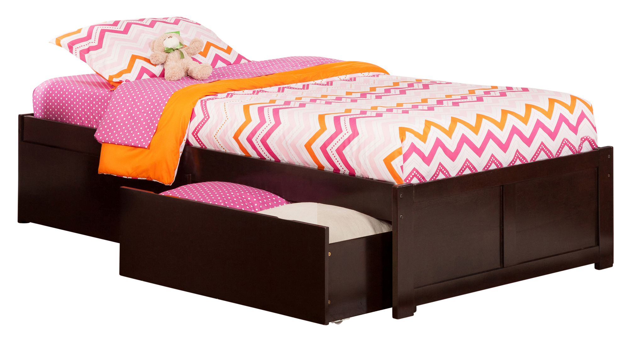 Atlantic Furniture Concord Twin XL Platform Bed with Flat Panel Foot