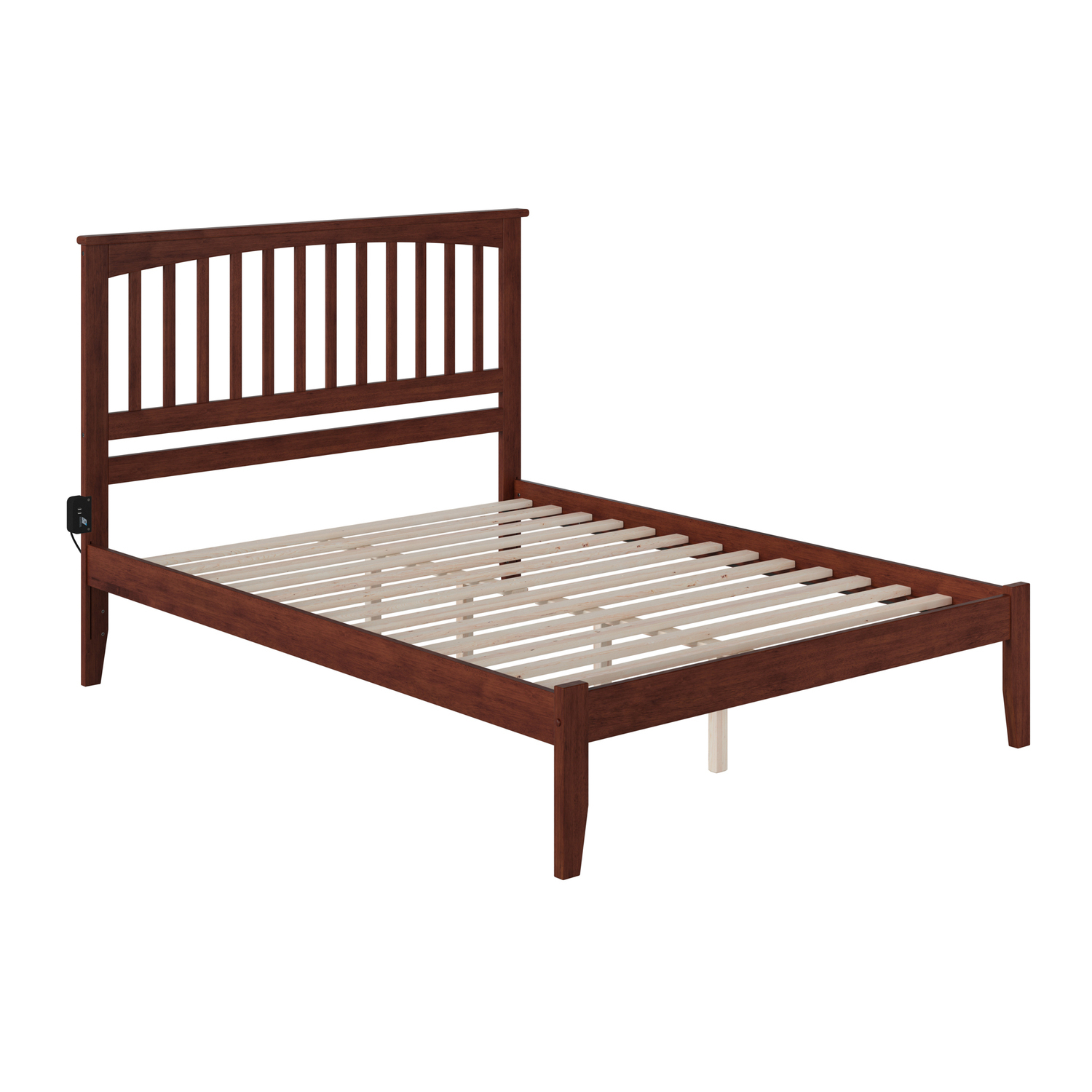 Retro Relaxation Platform Bed with Open Footboard, Stunning Classic Design Slats, Elegant Headboard, Ideal for Stylish Bedrooms