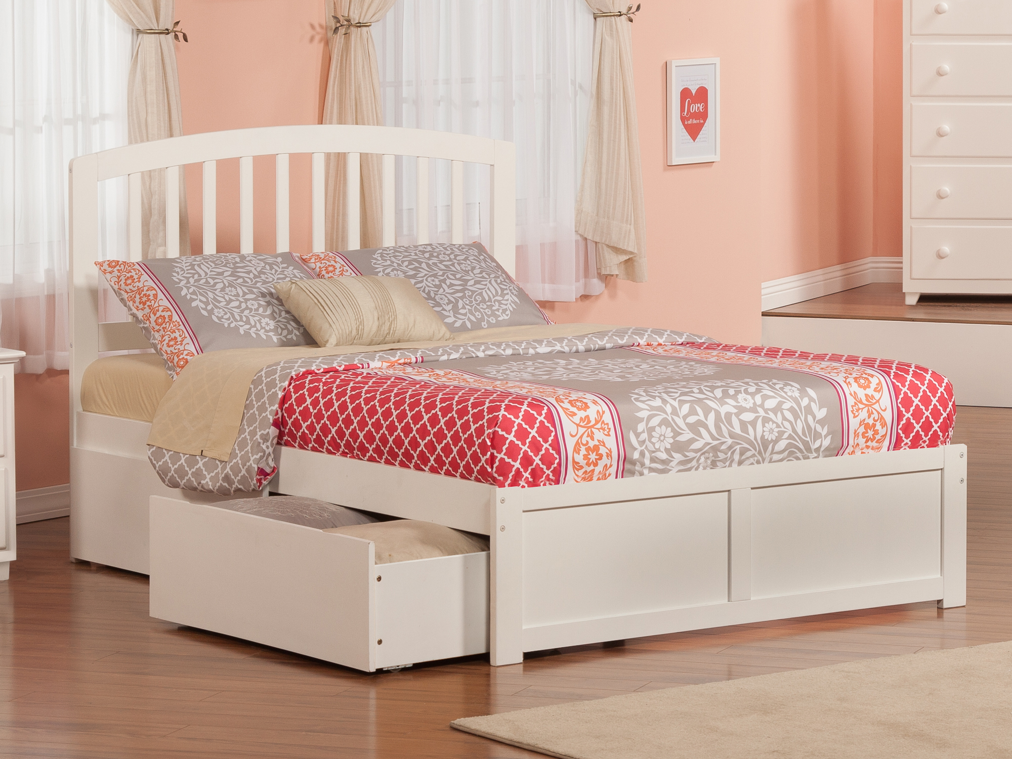 Atlantic Furniture Richmond Platform Bed with Flat Panel Foot Board and