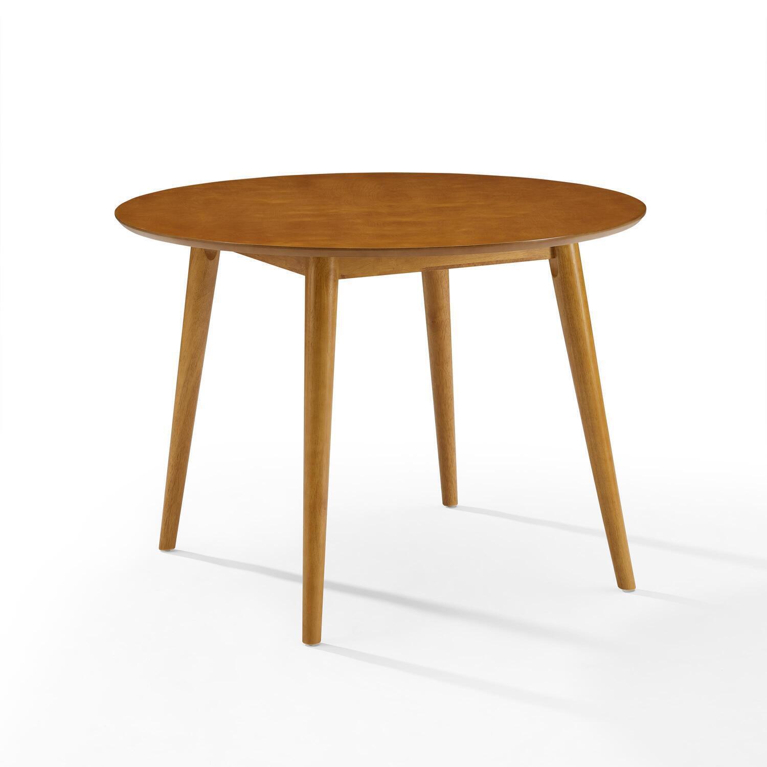 Suburban Sophistication Round Dining Table Acorn, Tapered Legs, Fixed Round Table Top - 41.25