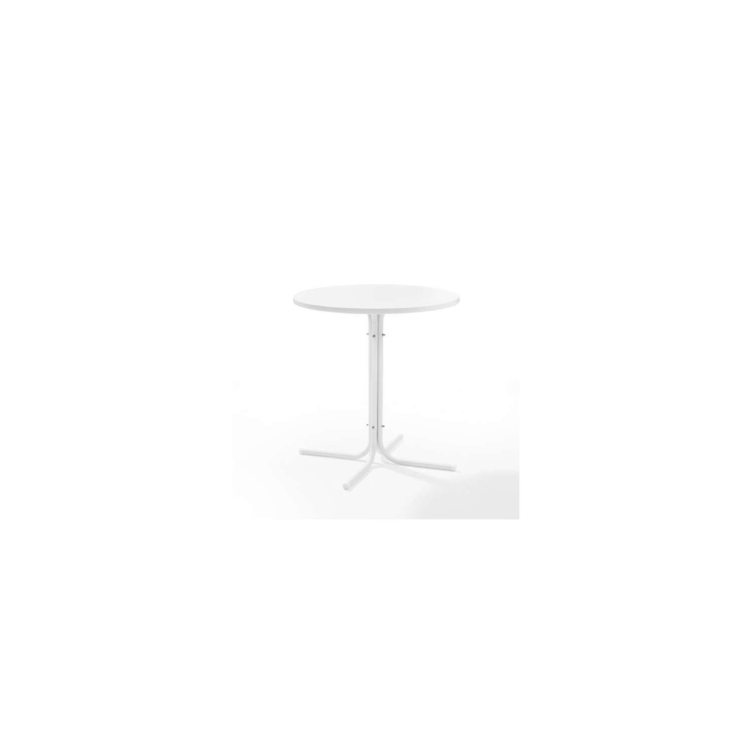 Outdoor Bistro Table - Metal Patio Table for Small Spaces, Dining Table, White Finish