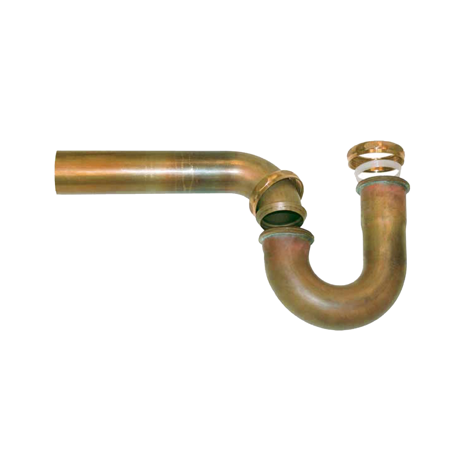 Westbrass 1-1/2 in. Tubular Ground Joint P-Trap with Bell Flange D400G-RAW