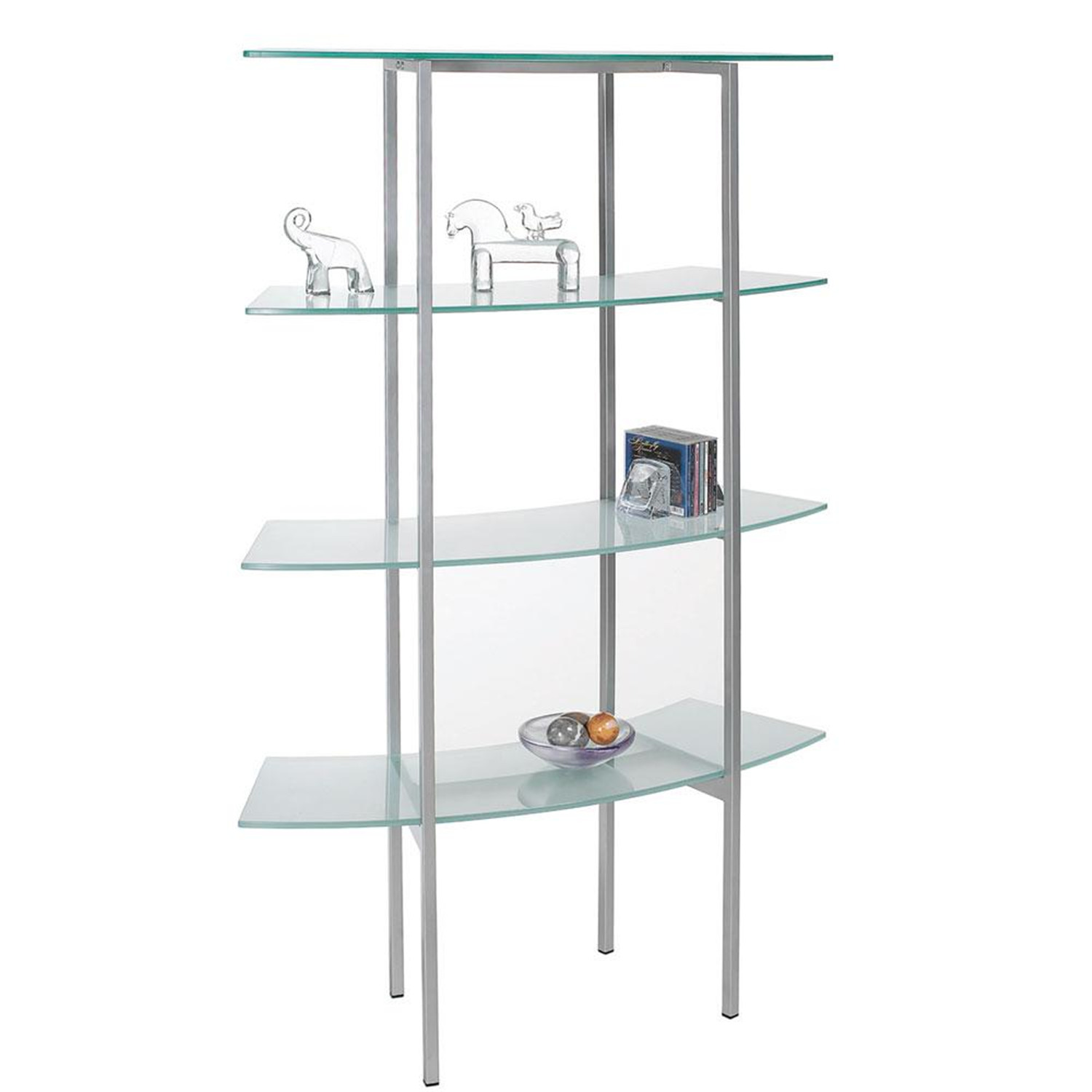 Free Standing Glass Bookshelf