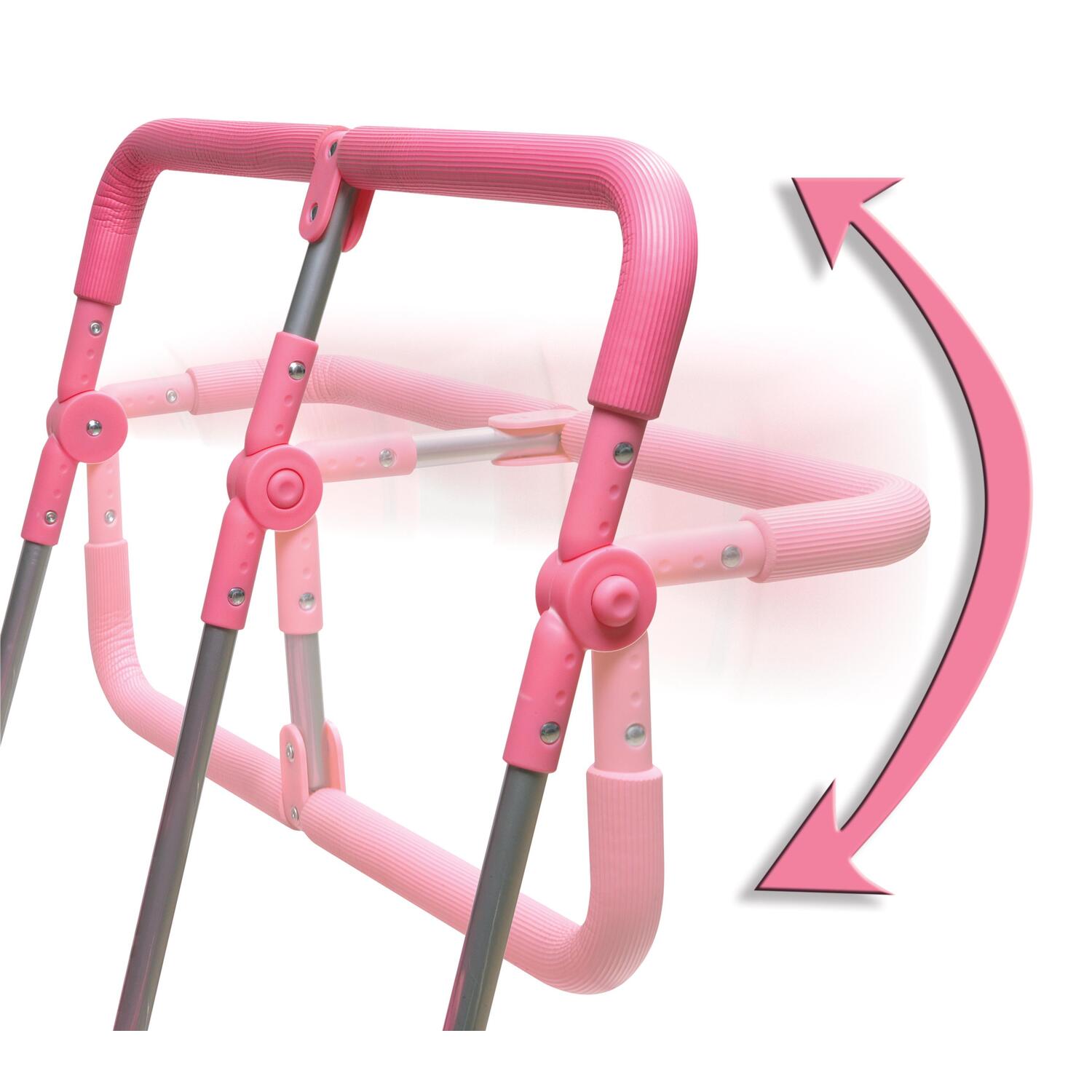 Quad Deluxe Doll StrollerPink with Polka Dots 84.09