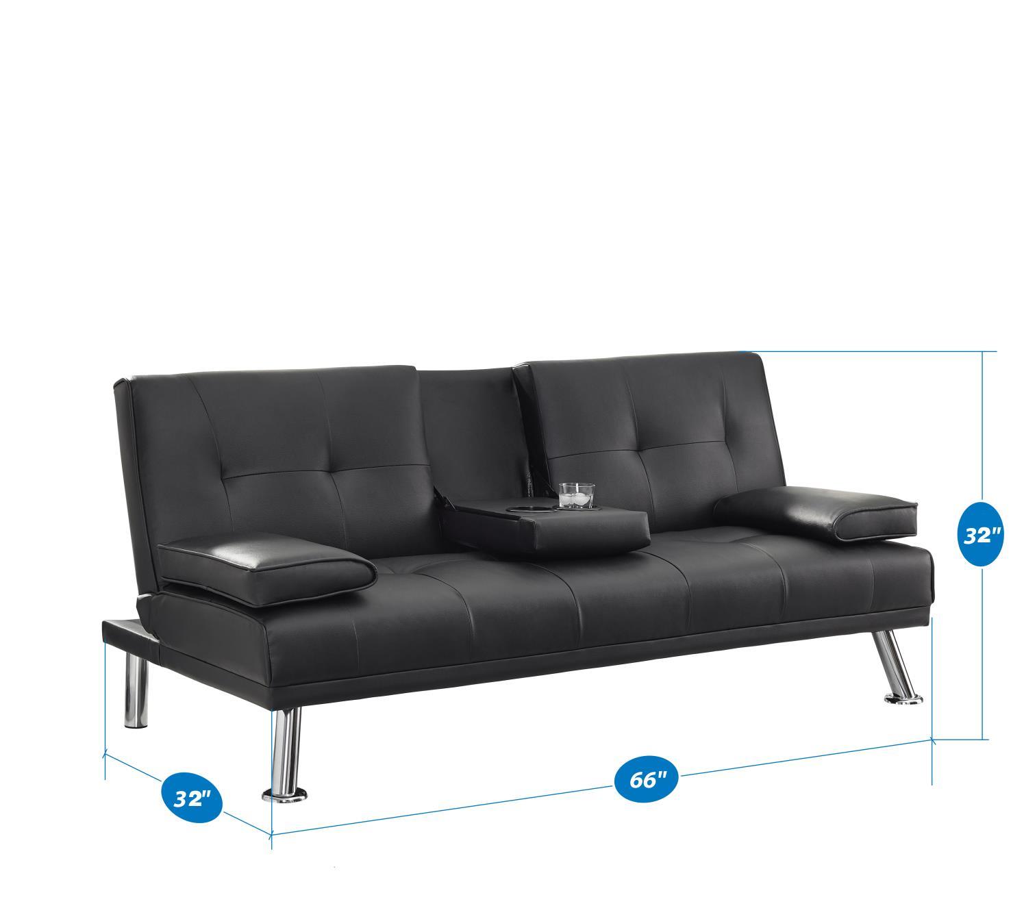 Naomi Home Futon Sofa Bed with Armrest
