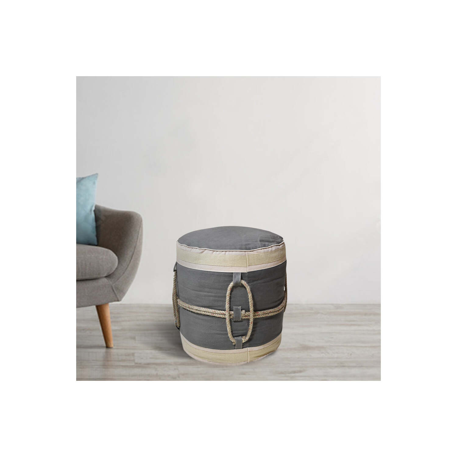 Vintage Handmade Eco-Friendly Canvas Jute Round 18