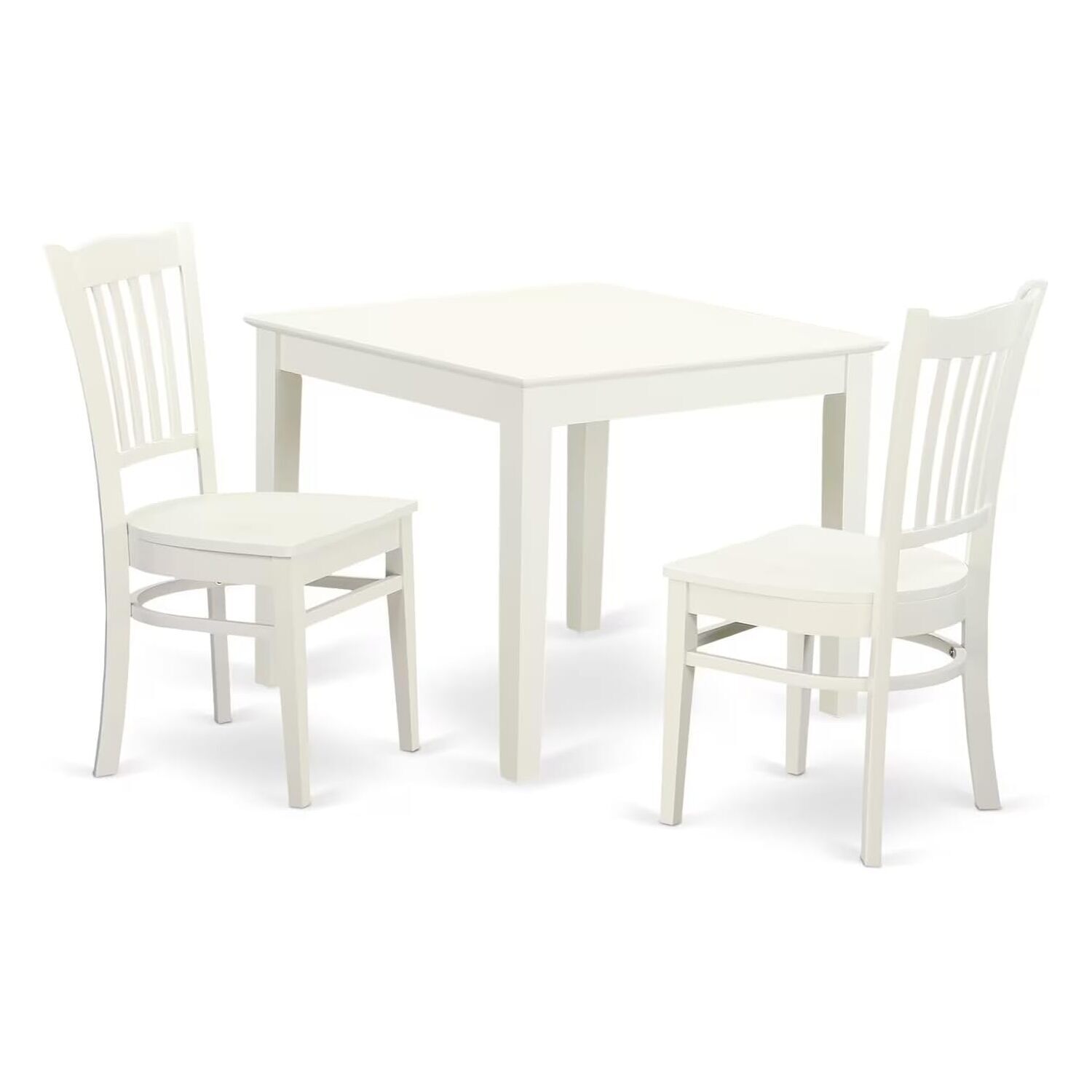 HomeStock 3 Piece Dining Table Set for 4 Includes a Square Kitchen Table and 4 Dining Room Chairs, 36x36 Inch,Linen White