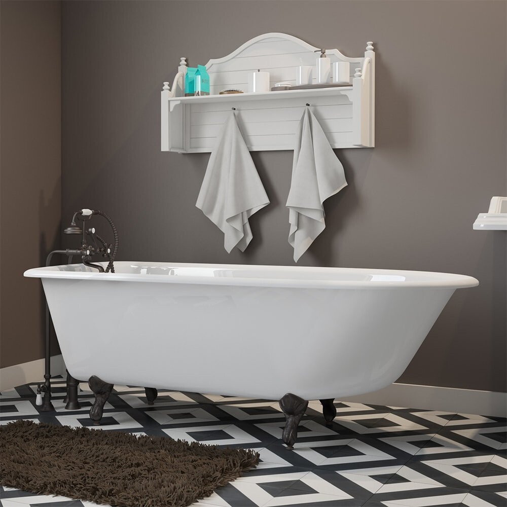 Cast Iron Rolled Rim Clawfoot Tub 61 X 30 With Complete Free