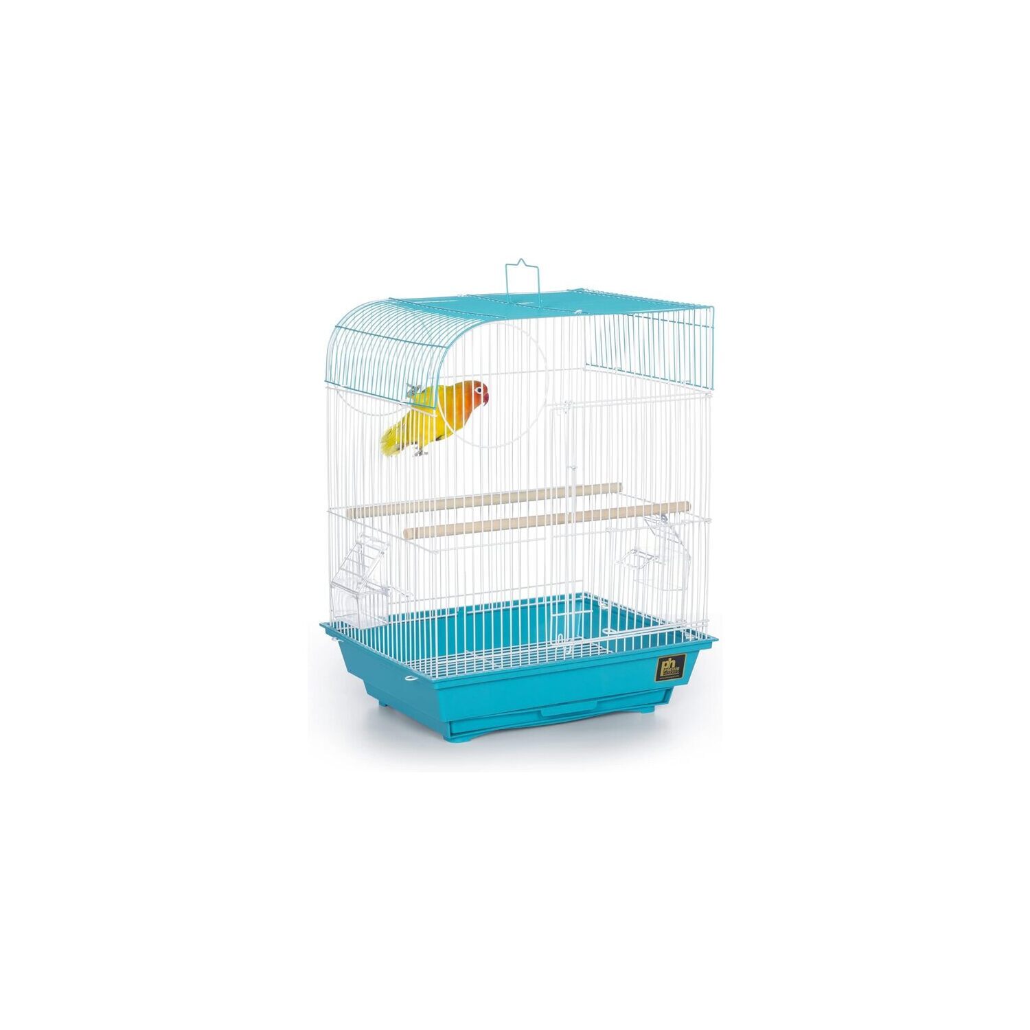 HomeStock Rustic Retreat Top Bird Cage with Durable Metal Construction, Spacious Interior, and Convenient Top Access