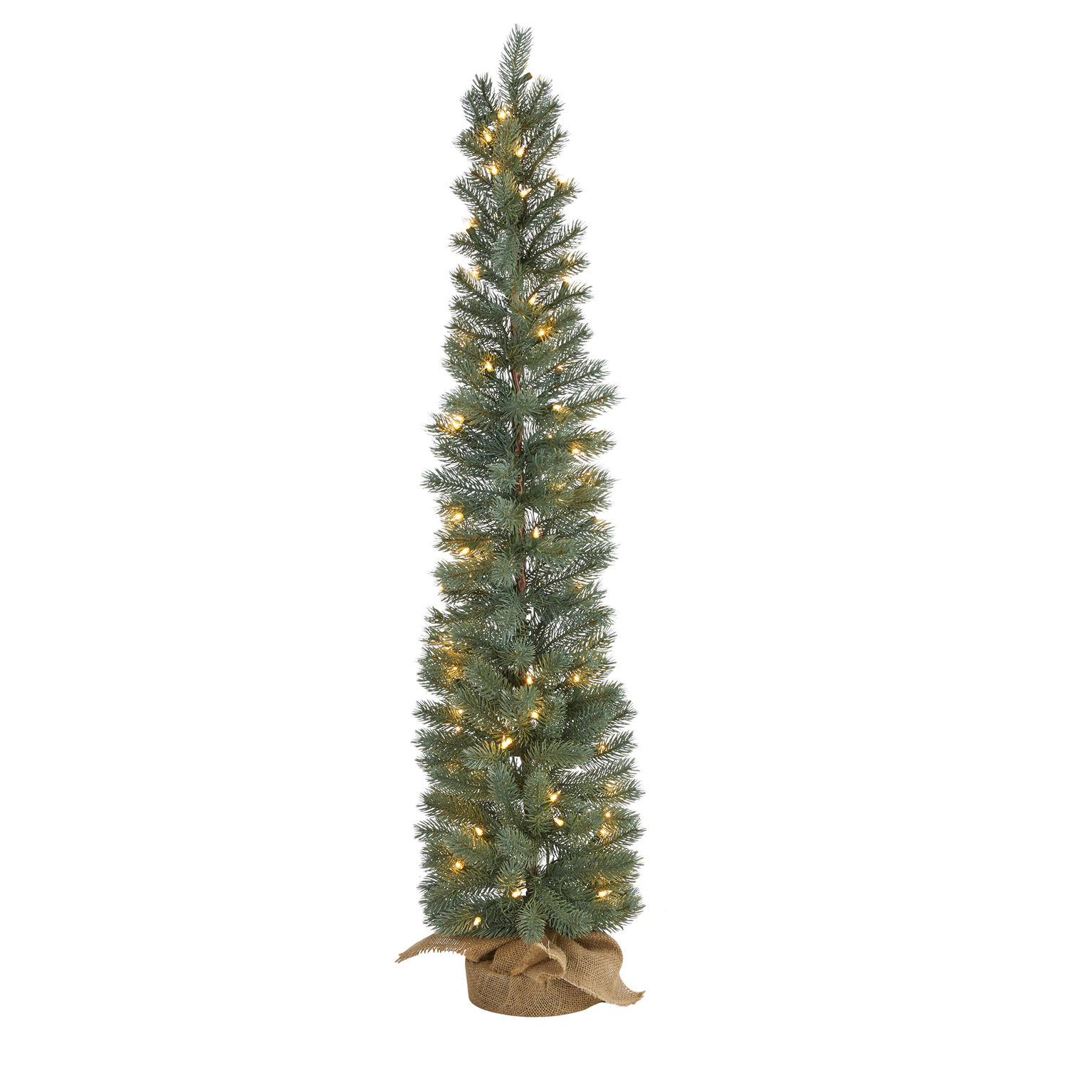 Southwestern Sensibilities 4Ft. Green Pine Artificial Christmas Tree With 70 Warm White Lights Set In A Burlap Base