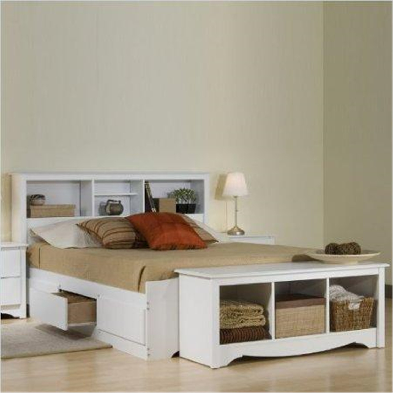 Monterey White Queen Bookcase Platform Storage Bed 673 25 Monterey White Queen Bookcase Platform Storage Bed Wbq 6200 Kit