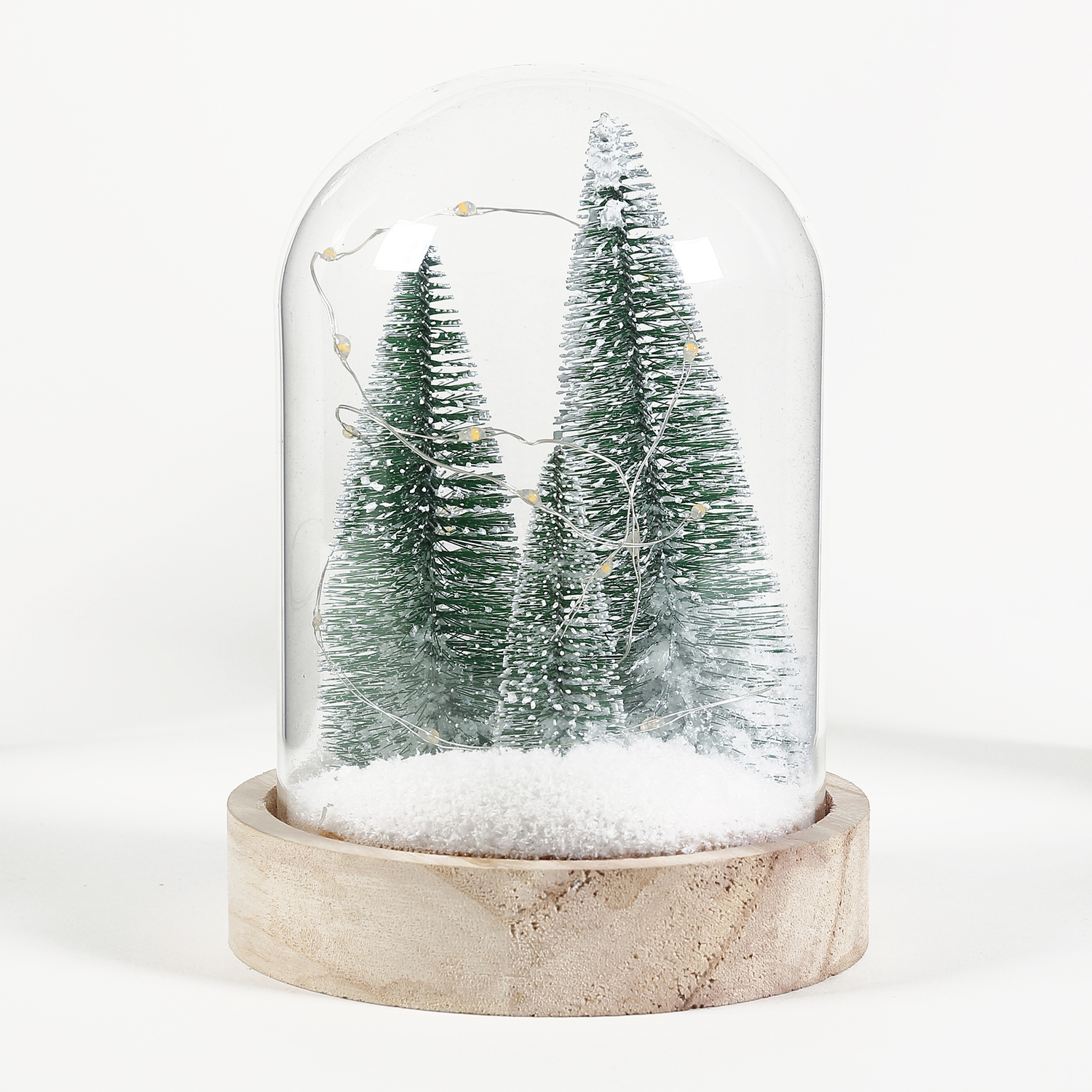 Renaissance Rhapsody Lighted Snowy Christmas Tree Battery-Operated Glass Globe Holiday Decoration