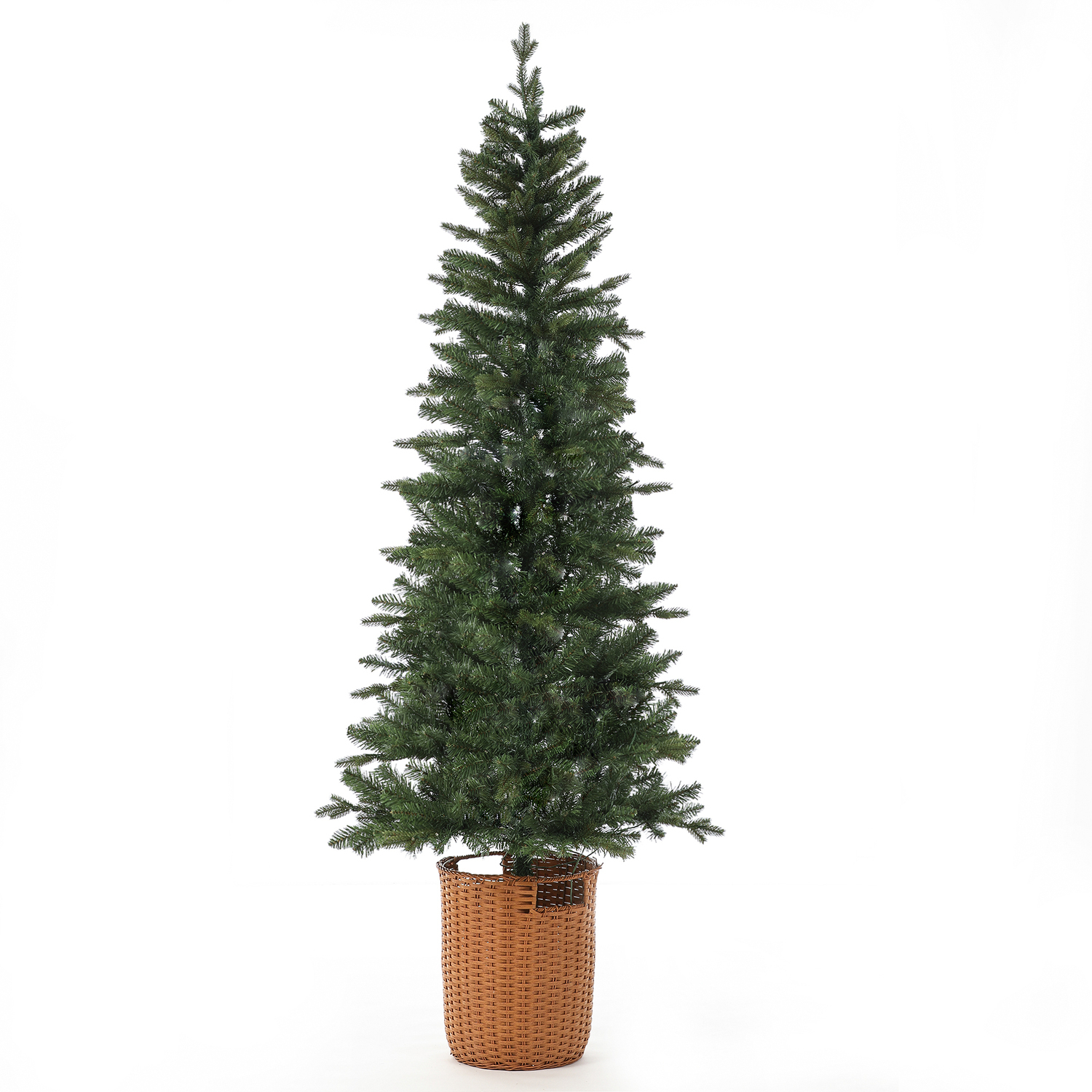 Coastal Cool 6.5Ft Pre-Lit Artificial Slim Fir Christmas Tree With Pot