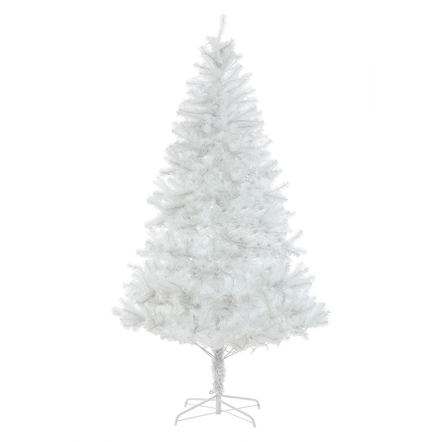 7ft White Christmas Tree with Lights - Full Artificial Fir Tree, Holiday Decor