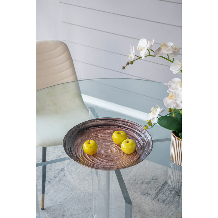 A&B Home Swirl Glass Charger - 15.5"Dia. x 2.8"H - Gold/Purple image - 1